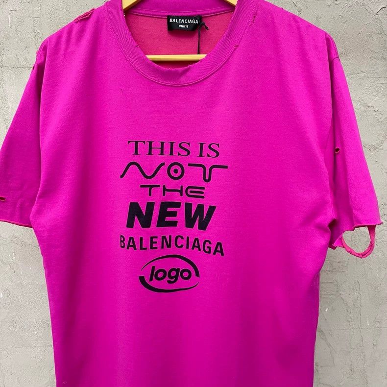 Balenciaga Balenciaga Dragon Fruit Slogan Logo Short Sleeve 2501-Nexta Size US XL / EU 56 / 4 - 4 Thumbnail