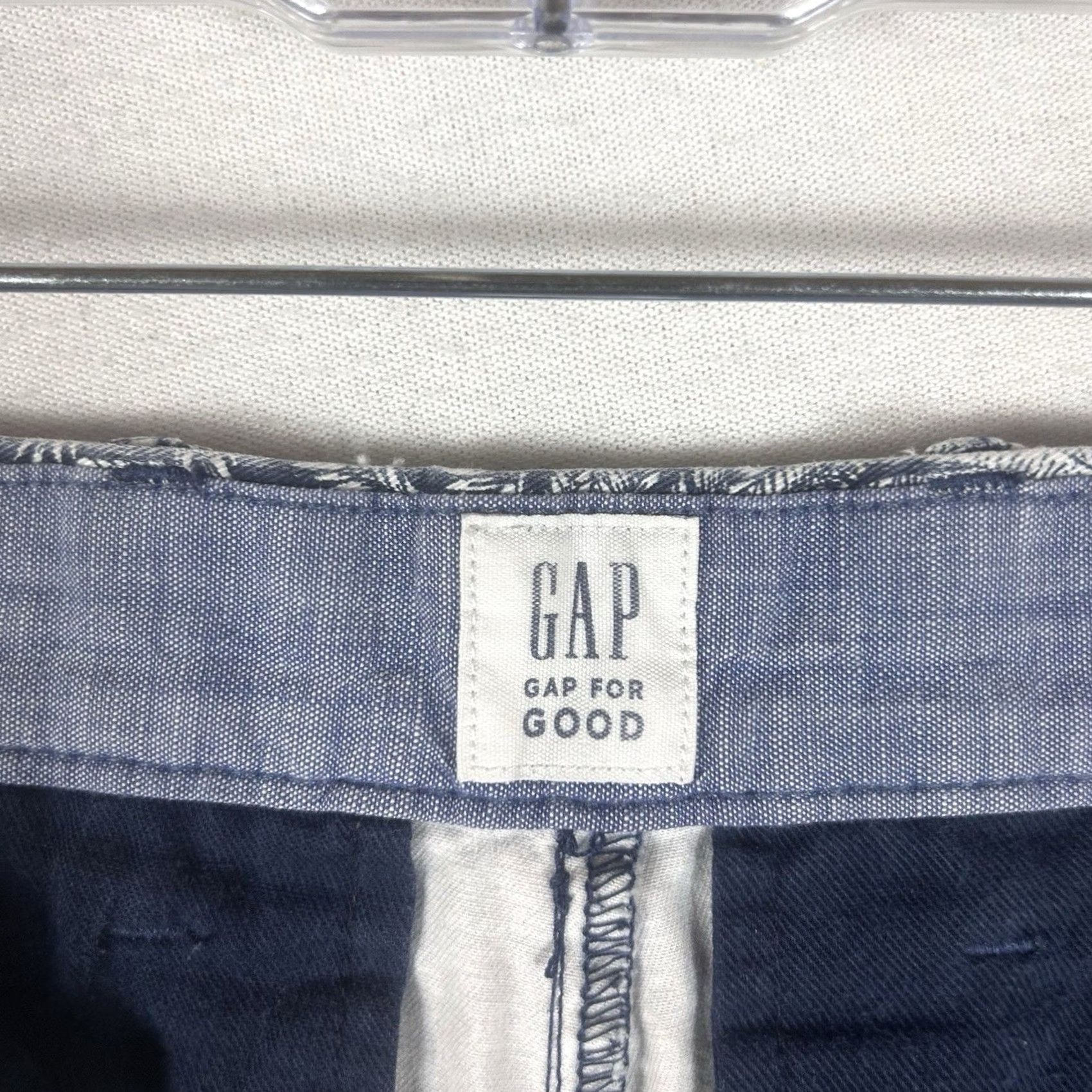 Gap Gap Shorts Mens 30 Indigo Palm Print Chambray 10" Inseam Vintage Fit Chin o Size US 30 / EU 46 - 4 Thumbnail