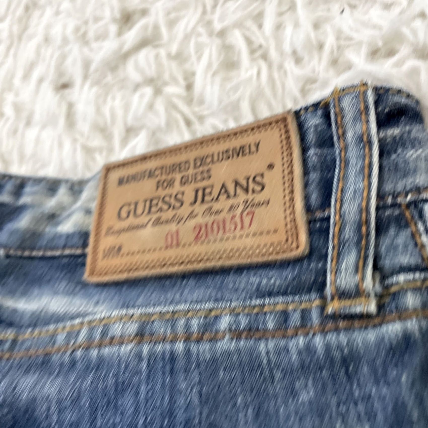 Guess VINTAGE GUESS JEANS Women 16 Ramie Y2k Streetwear Straight Wide Blue Grunge 90s WorkFade Jeans Mens Women Girls Size 38" / US 16 / IT 52 - 5 Thumbnail