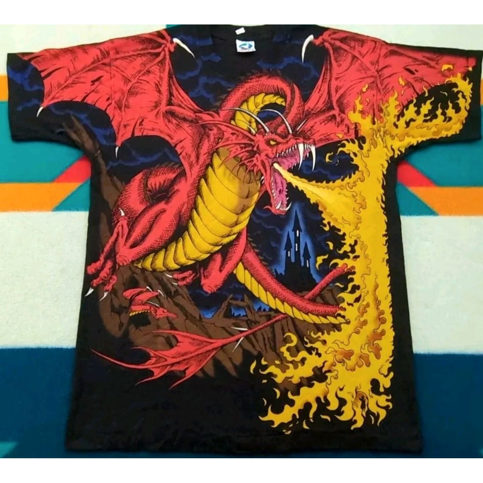 Liquid Blue VINTAGE Liquid Blue Dragon Knight Shirt 1993 USA Made Single Stitch Deadstock XL Size US XL / EU 56 / 4 - 2 Thumbnail