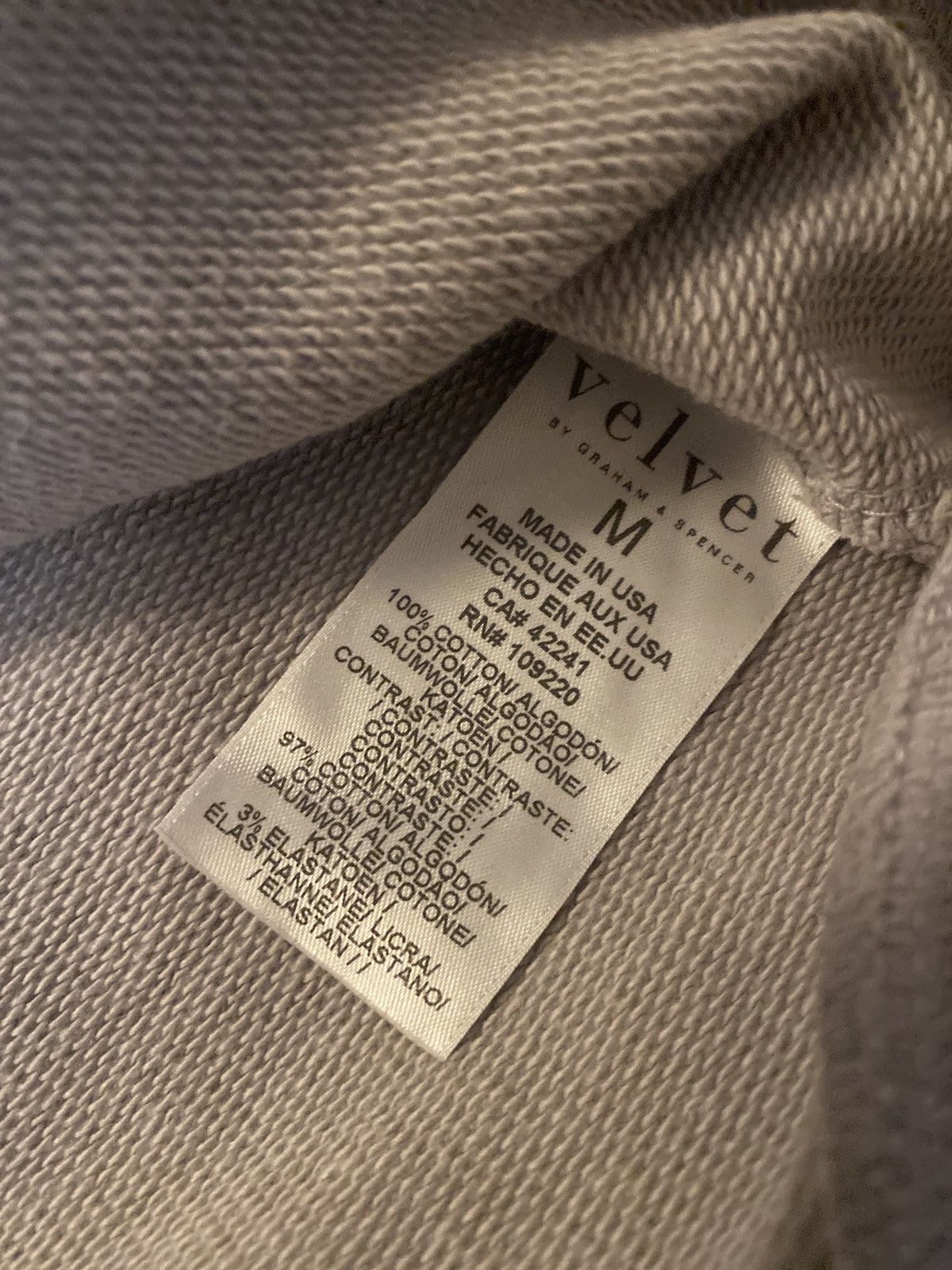 Velvet Velvet distressed grey sweat tee shirt size medium Size US M / EU 48-50 / 2 - 4 Thumbnail