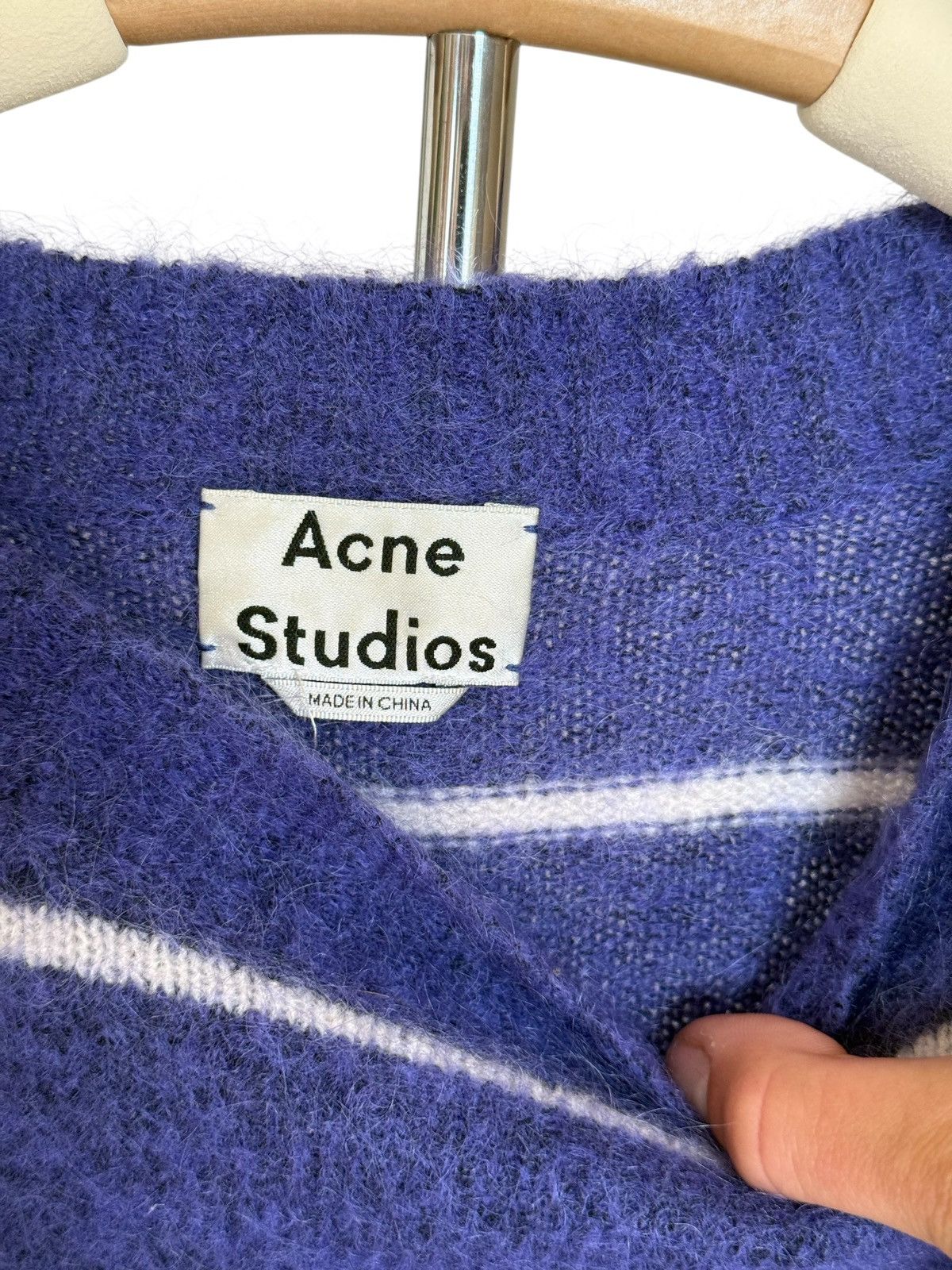 Acne Studios Blue and White Striped Sweater Size XS / US 0-2 / IT 36-38 - 2 Thumbnail