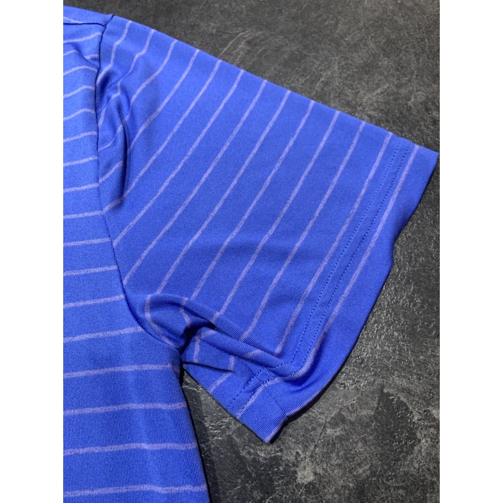 Under Armour VINTAGE Under Armour Polo Shirt Golf Performance Striped Blue Men's Large L Short Sleeve Polo Collared Logo Breathable Athletic Sports Polo Size US L / EU 52-54 / 3 - 4 Thumbnail