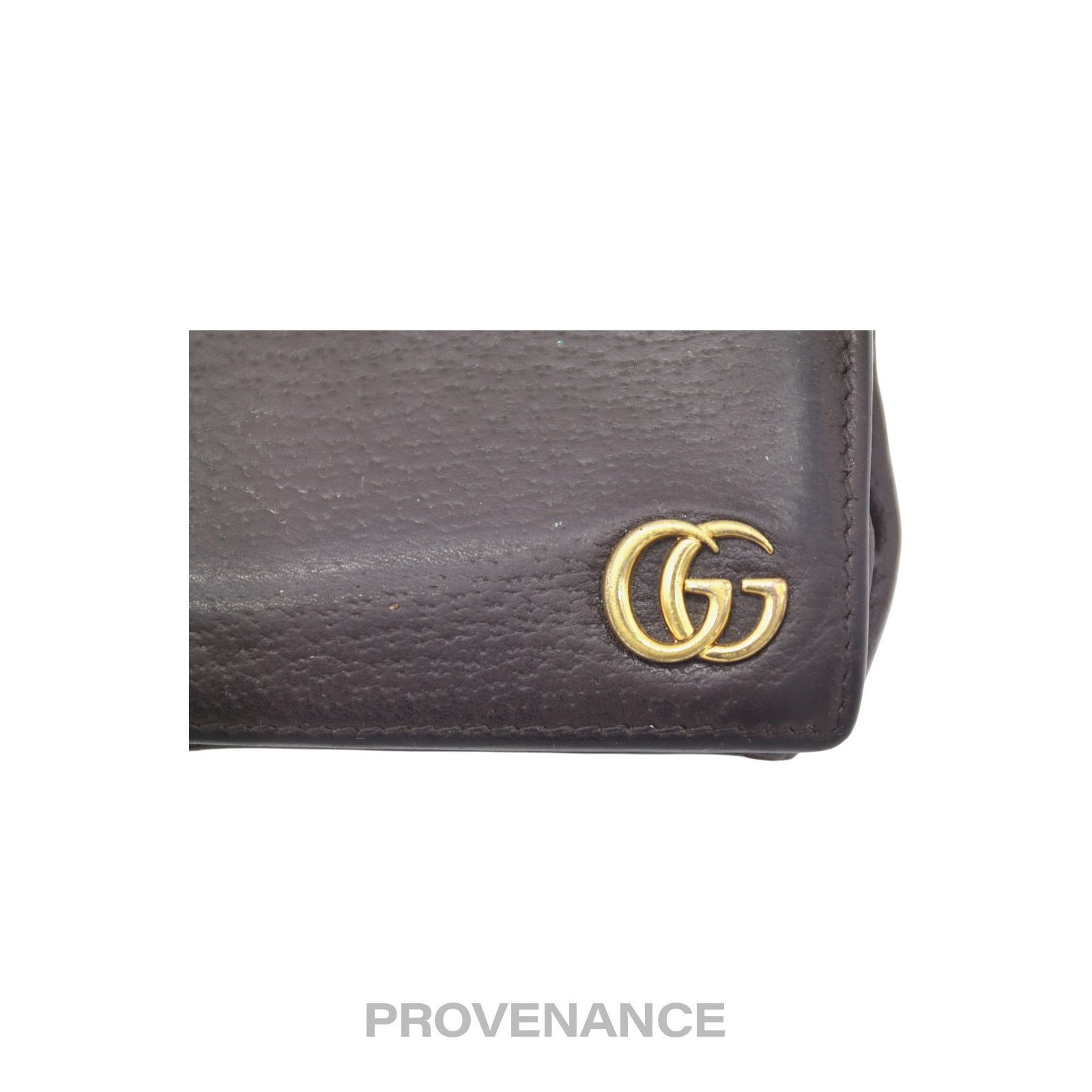 Gucci 🔴 Gucci GG Marmont Bifold Wallet - Dark Chocolate Leather Size ONE SIZE - 5 Thumbnail