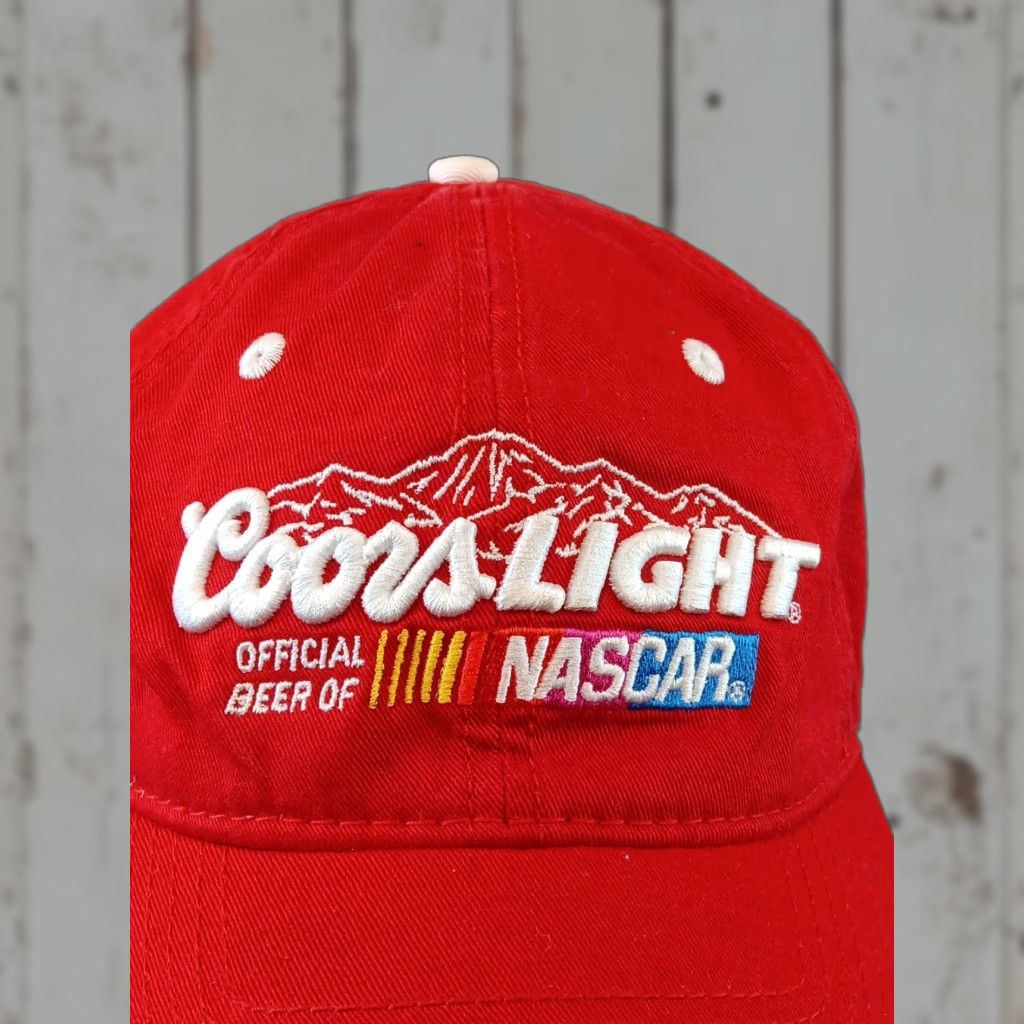 NASCAR VINTAGE Coors Light NASCAR Racing Hat Cap Red The Game Brand Adjustable Men Hat Size ONE SIZE - 1 Thumbnail
