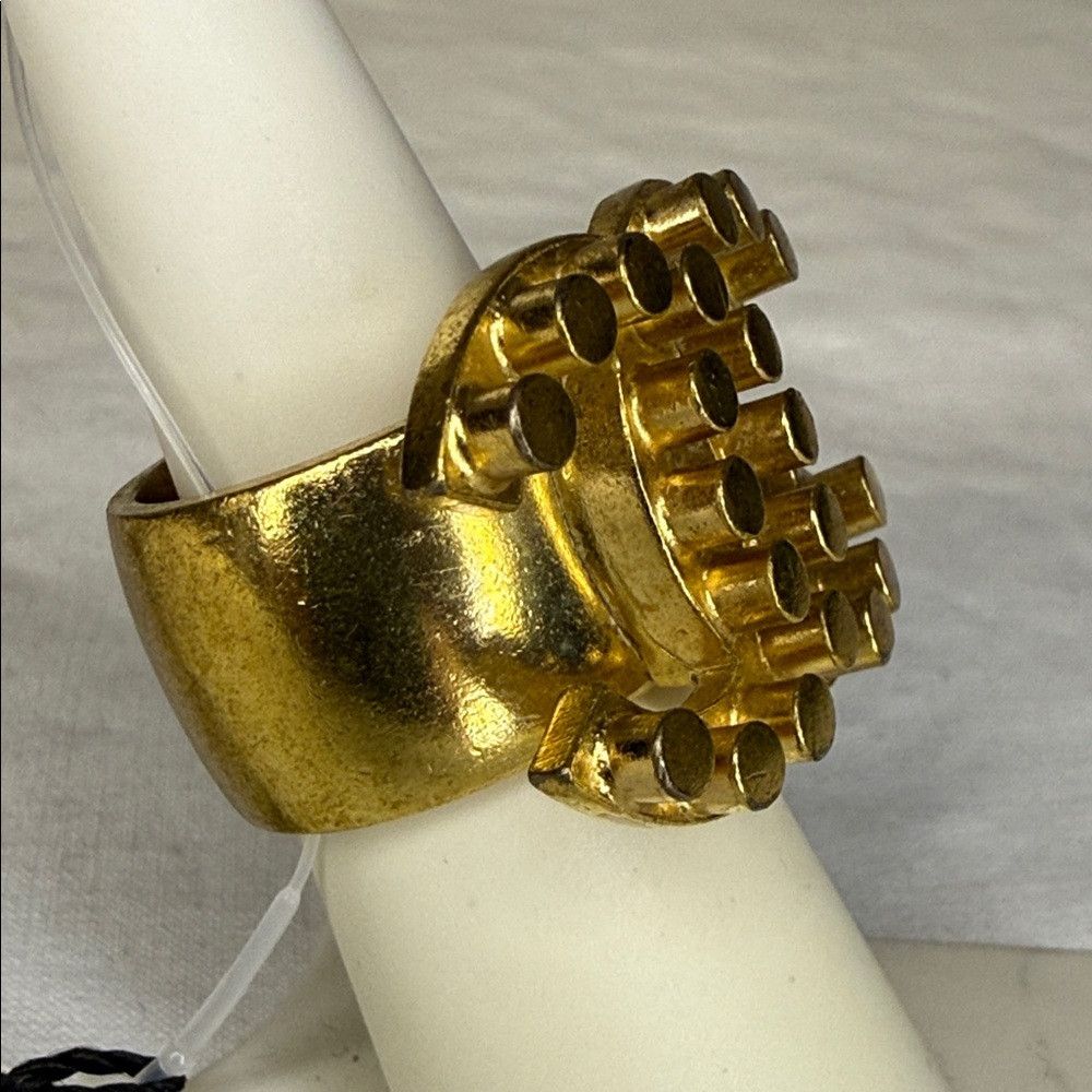 Chanel Chanel 02A Goldtone CC Logo Ring, Size 6.5 Size ONE SIZE - 4 Thumbnail