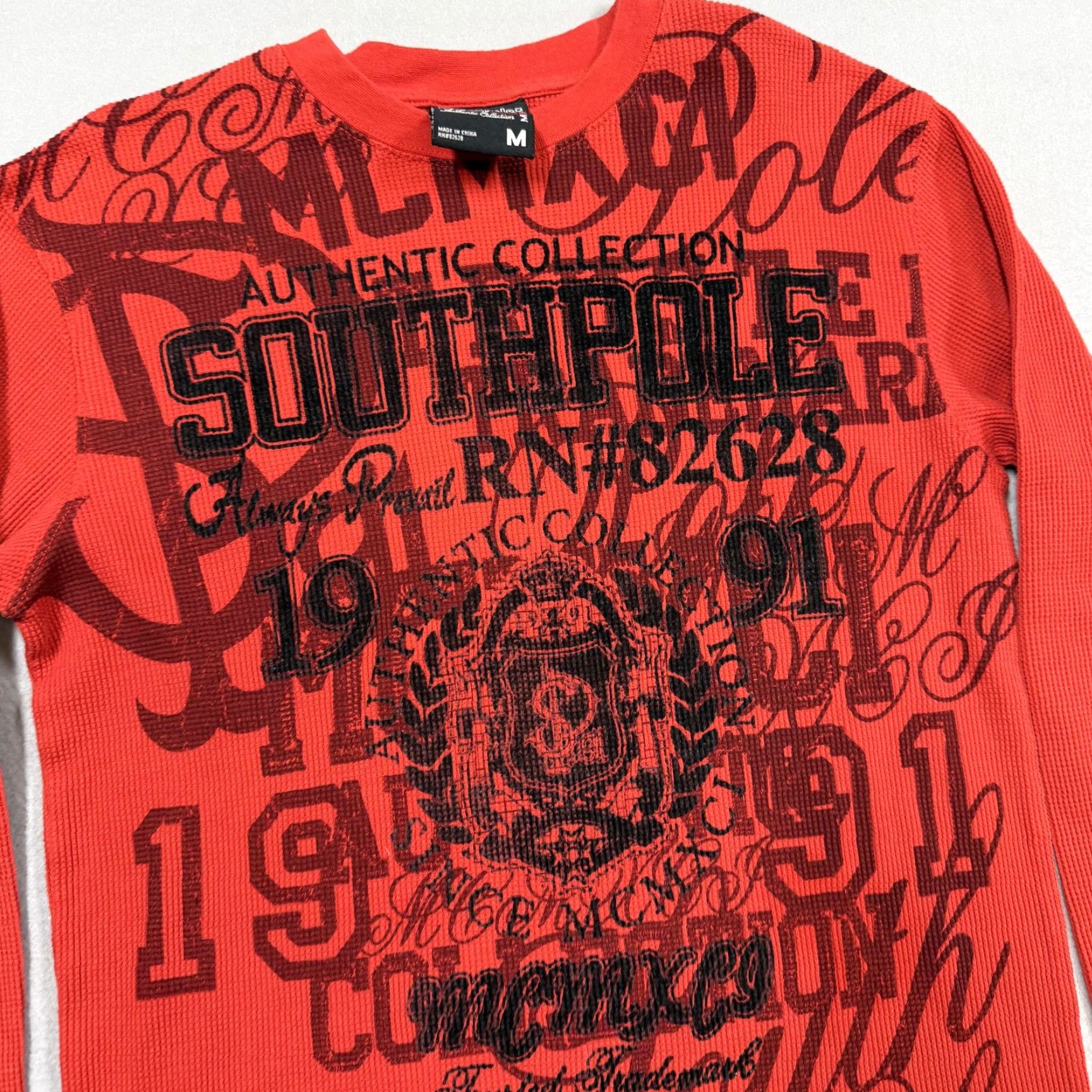 Southpole Southpole Shirt Mens Medium Red Thermal Y2K Grunge Skater Goth Size US M / EU 48-50 / 2 - 2 Thumbnail