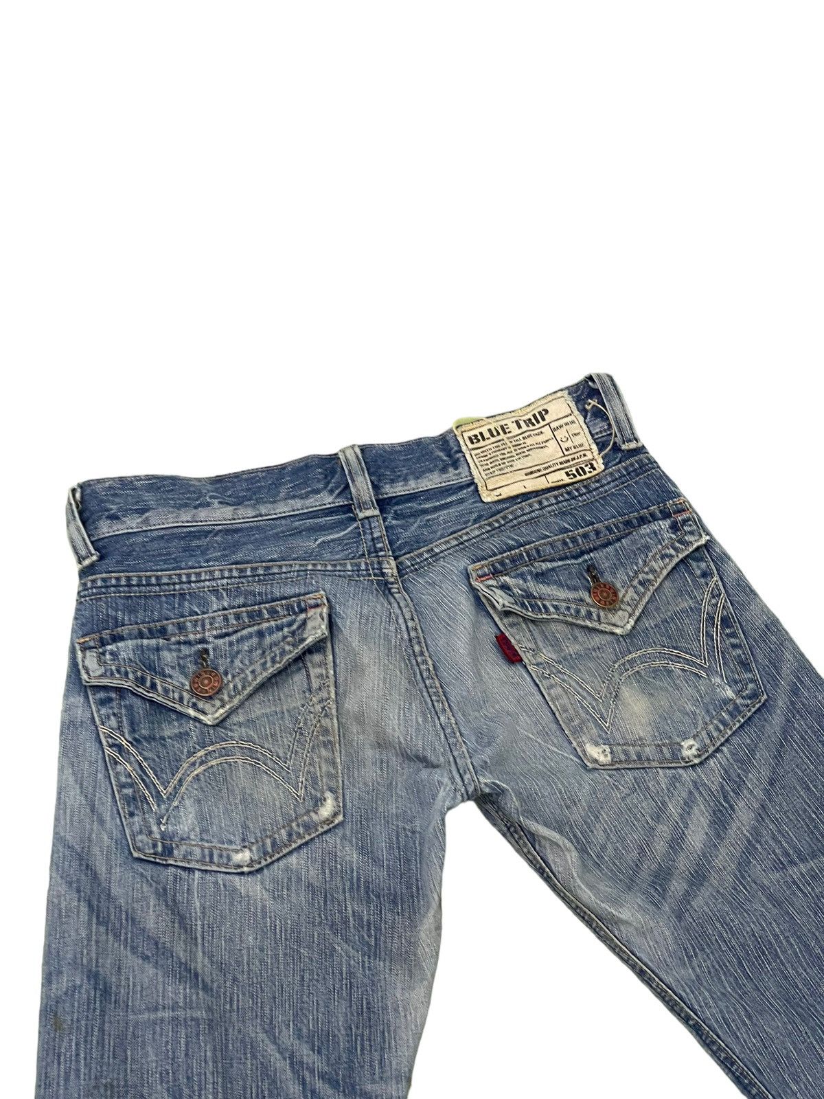 Edwin Flare Jeans Edwin Japan Faded Distress Boot Cut 8🟦0 Size US 30 / EU 46 - 17 Thumbnail