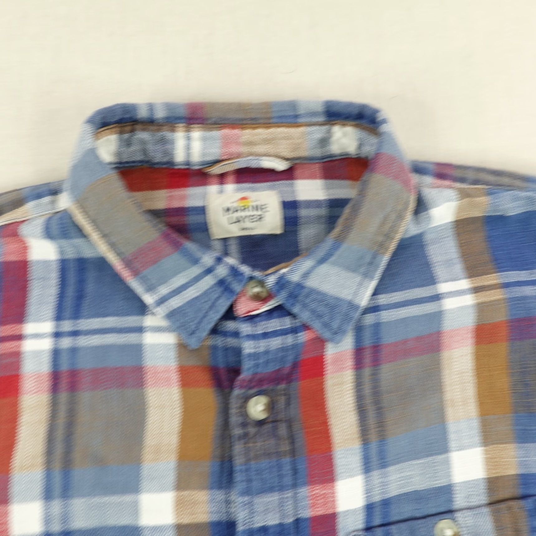 Marine Layer Marine Layer Flannel Shirt Mens Small Blue Red Plaid Long Sleeve Button-Up Work Outdoor Size US L / EU 52-54 / 3 - 2 Thumbnail