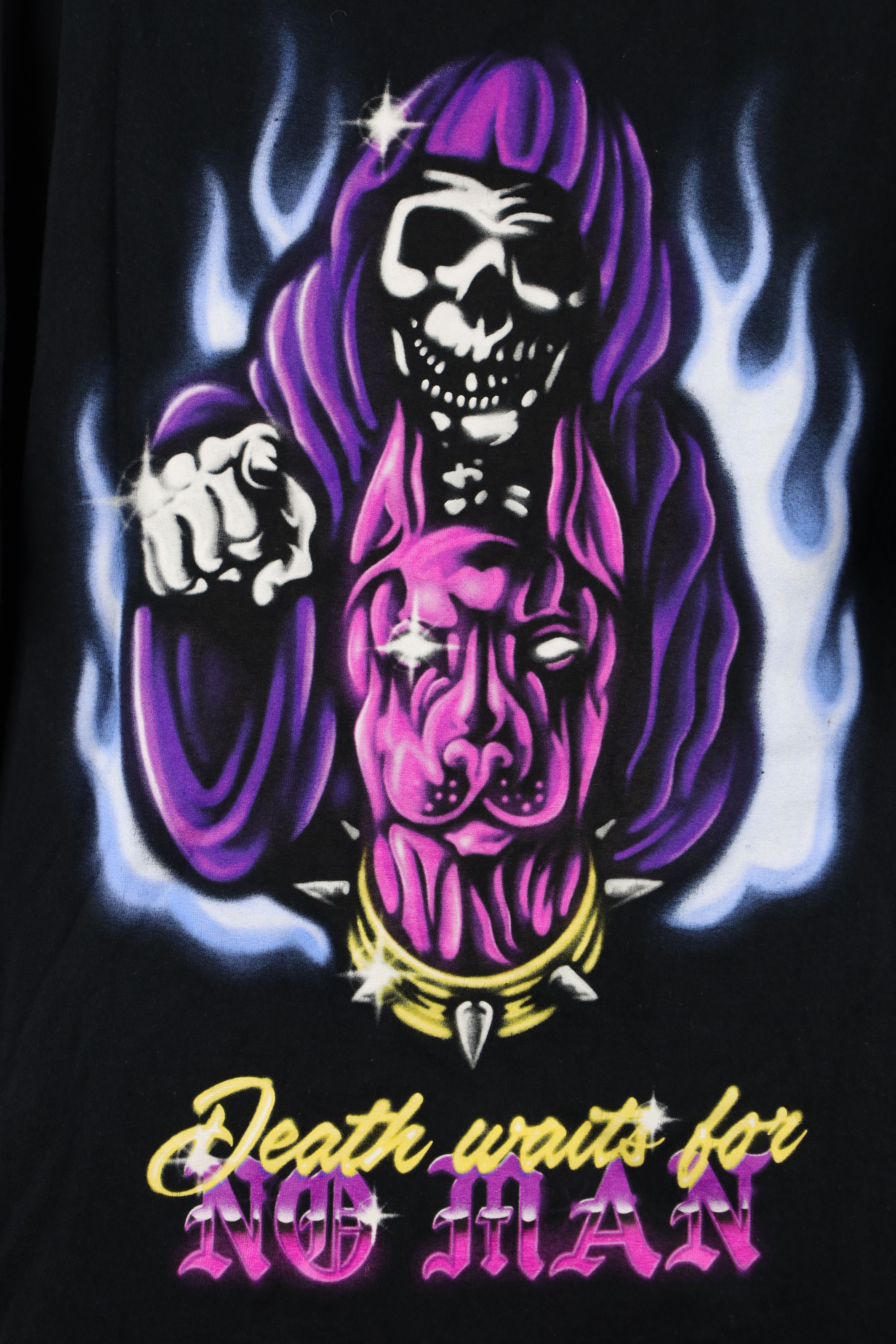 Vintage Vintage Y2K Streetwear No Man Grim Reaper Pitbull T-Shirt Size US XL / EU 56 / 4 - 4 Thumbnail