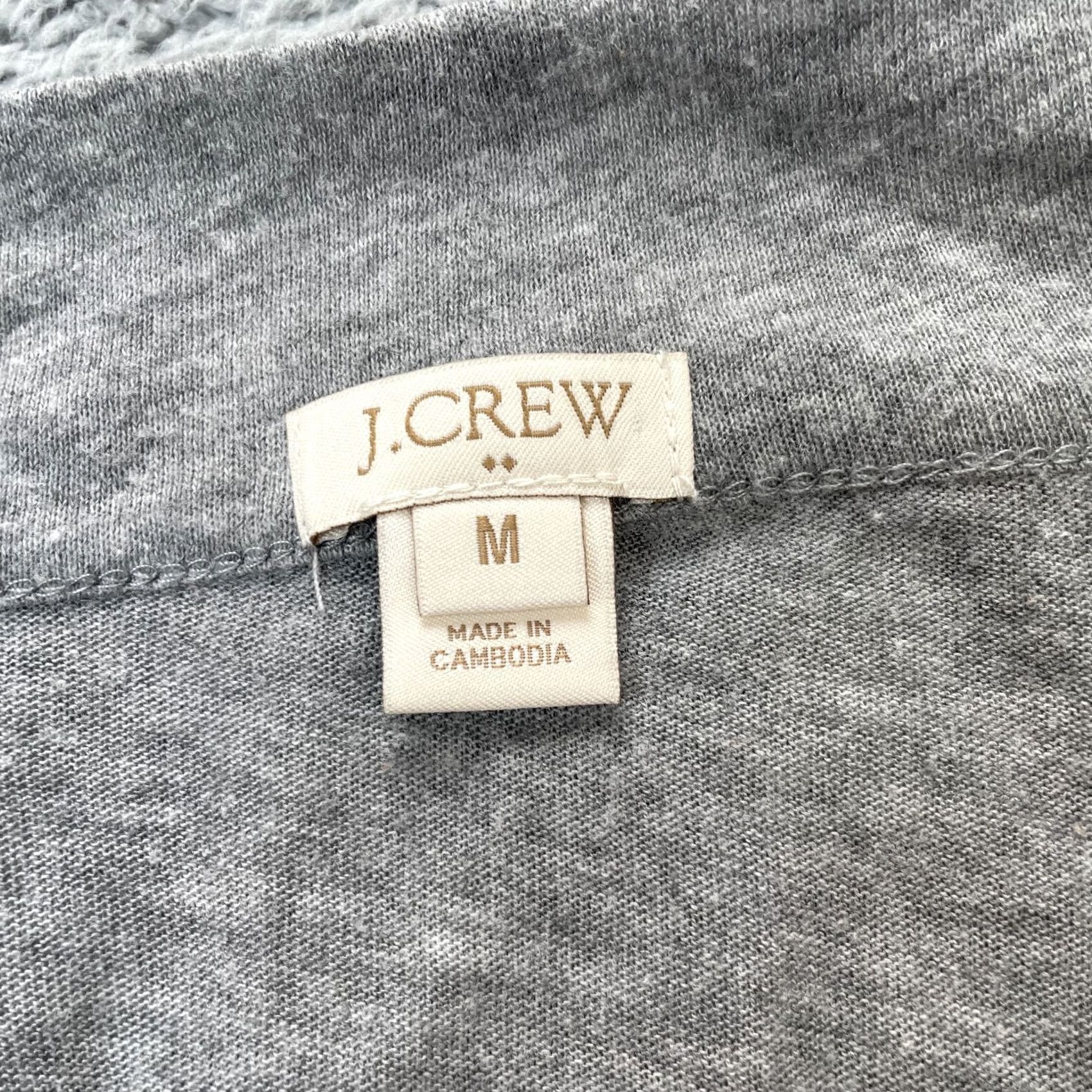 J.Crew J. Crew Sweater Cardigan Womens Medium Gray Heather Knit Cotton Open Front Regular L/S Pullover Vintage? Size M / US 6-8 / IT 42-44 - 3 Thumbnail