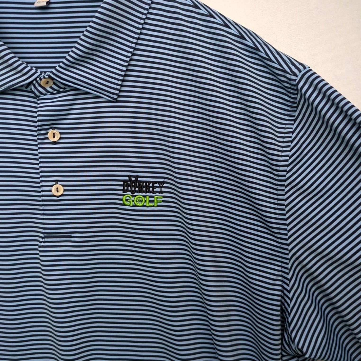 Peter Millar Peter Millar Summer Comfort Polo Mens XXL Blue Stripe Short Sleeve Donkey Golf Mens Regular Polo Shirt Size US XXL / EU 58 / 5 - 7 Thumbnail