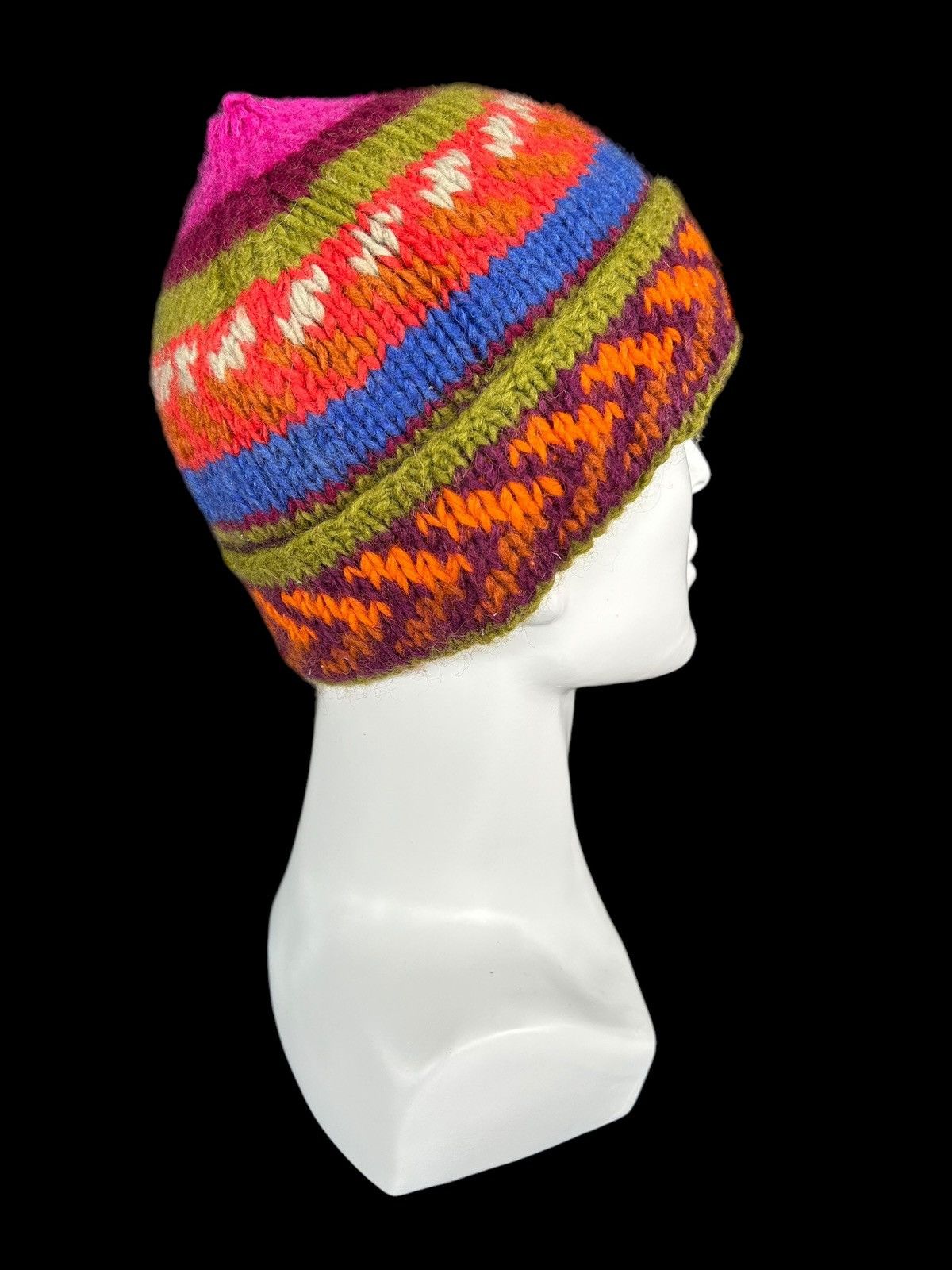 Japanese Brand × Kapital × Vintage Crochet Knitted Handmade wool Beanie Hats Rare☠️☠️ Size ONE SIZE - 4 Thumbnail