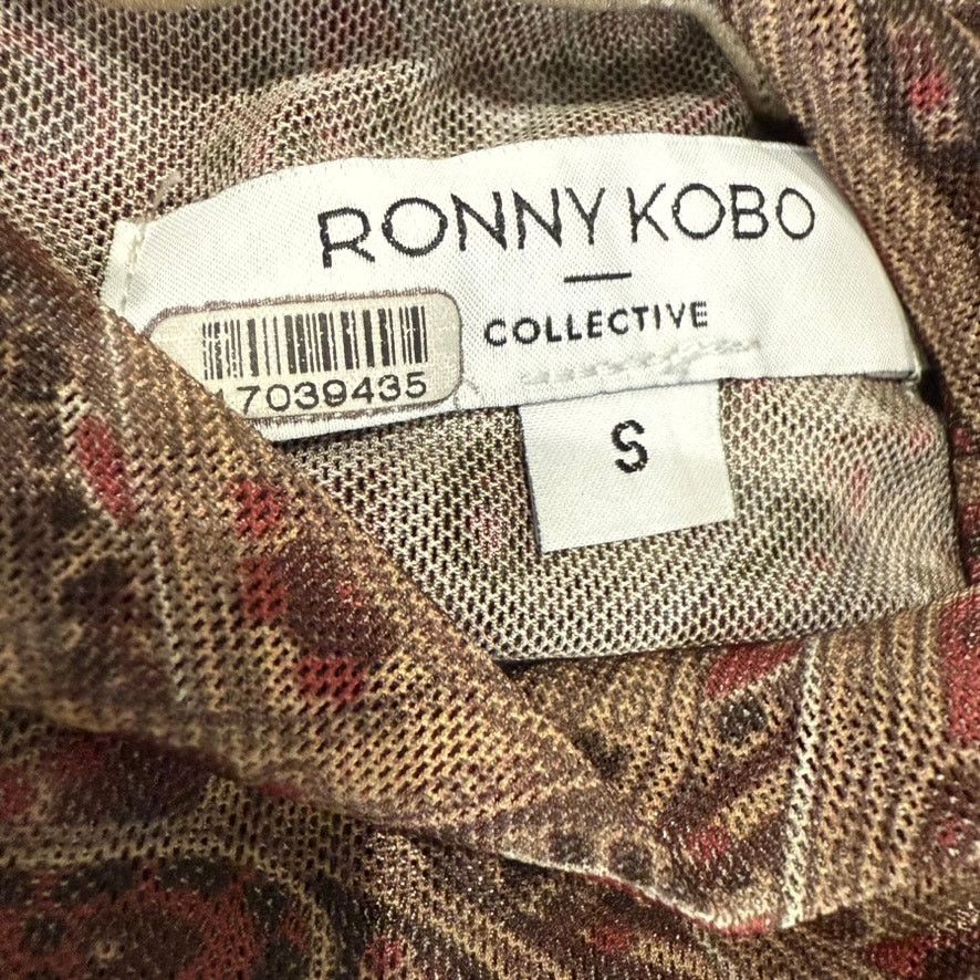 Ronny Kobo Ronny Kobo X RTR Mock Neck Mesh Top in Brown, Size S Size S / US 4 / IT 40 - 5 Thumbnail