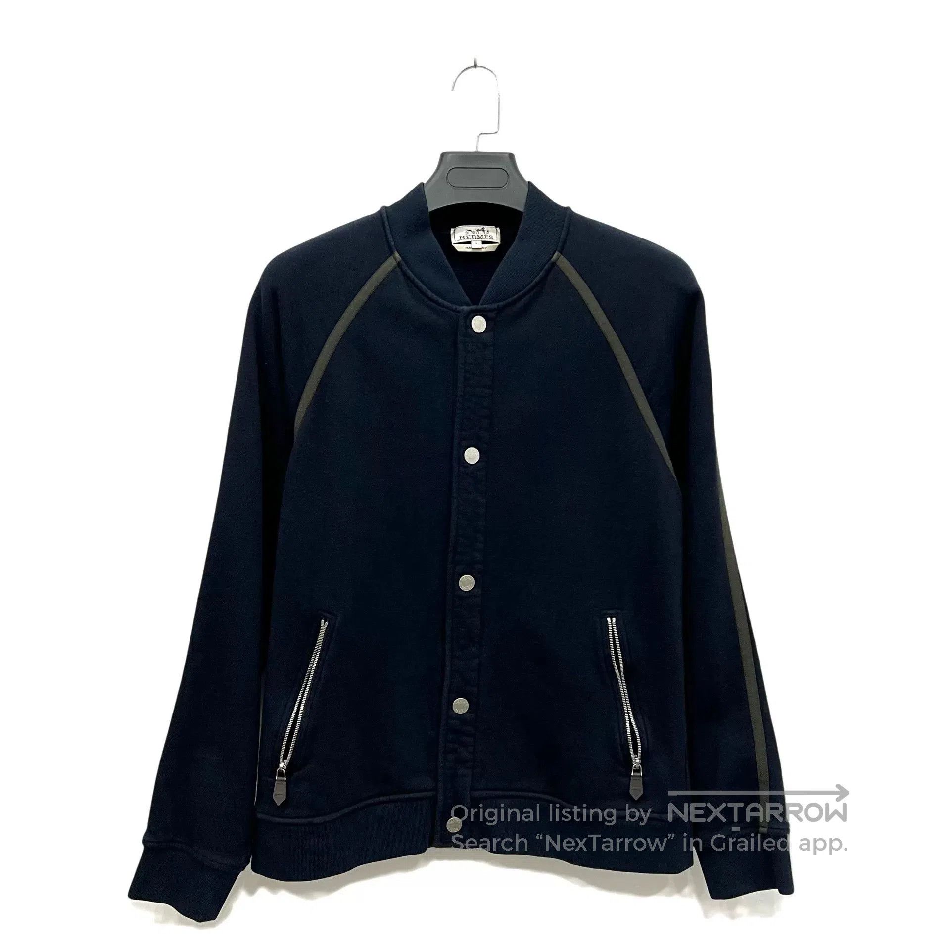 Hermes Hermes Logo Button-Up Jacket in Navy. Size US L / EU 52-54 / 3 - 1 Thumbnail
