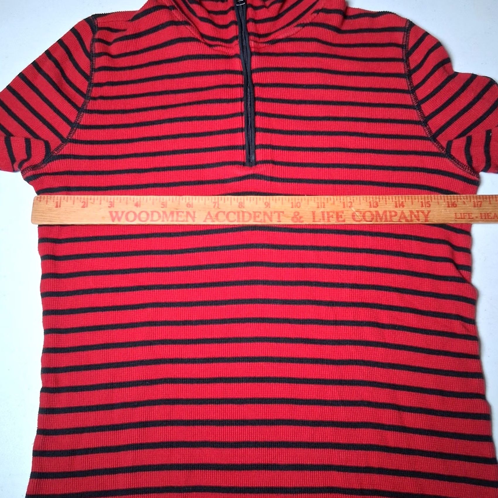 Ralph Lauren Lauren Ralph Lauren Shirt Women XS Thermal Red Black Stripe 1/4 Zip Preppy READ Size XS / US 0-2 / IT 36-38 - 6 Thumbnail