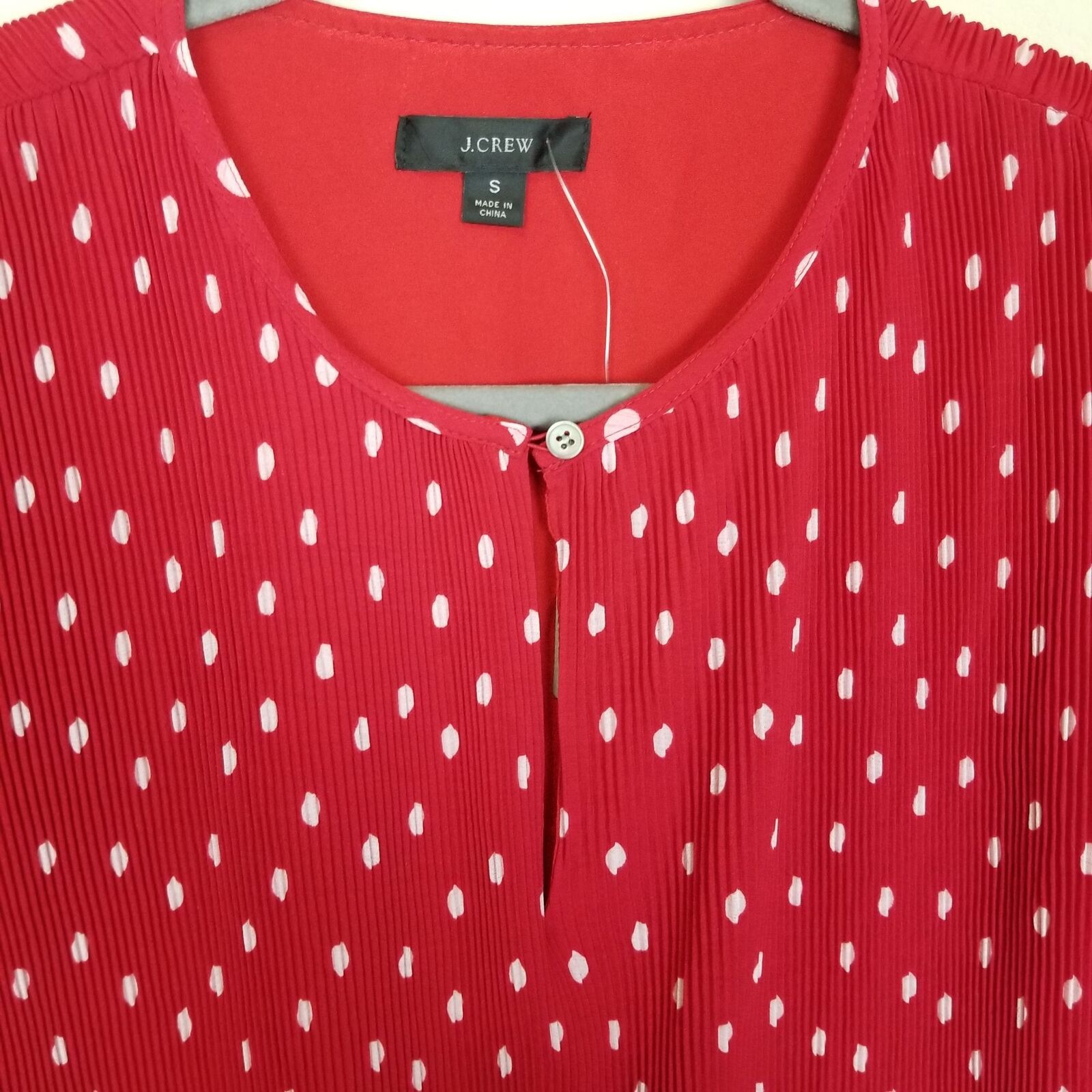 J.Crew J. Crew Womens Ruffle Trim Pleated Peplum Top Polka Dot S Size S / US 4 / IT 40 - 2 Thumbnail