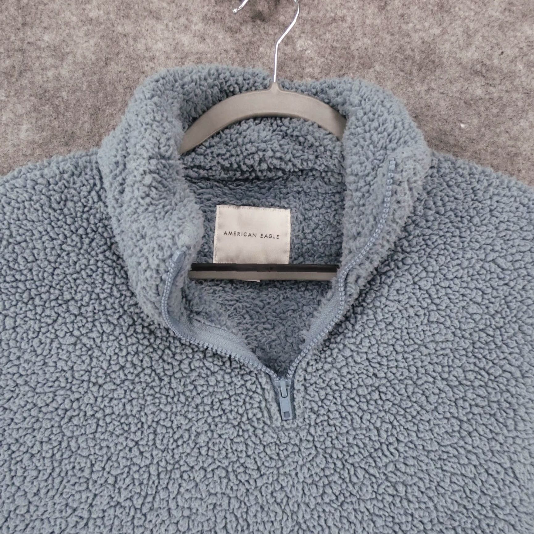 American Eagle Outfitters American Eagle Pullover Mens Small 1/4 Zip Blue Pouch Deep Pile Sweater Size US S / EU 44-46 / 1 - 2 Thumbnail