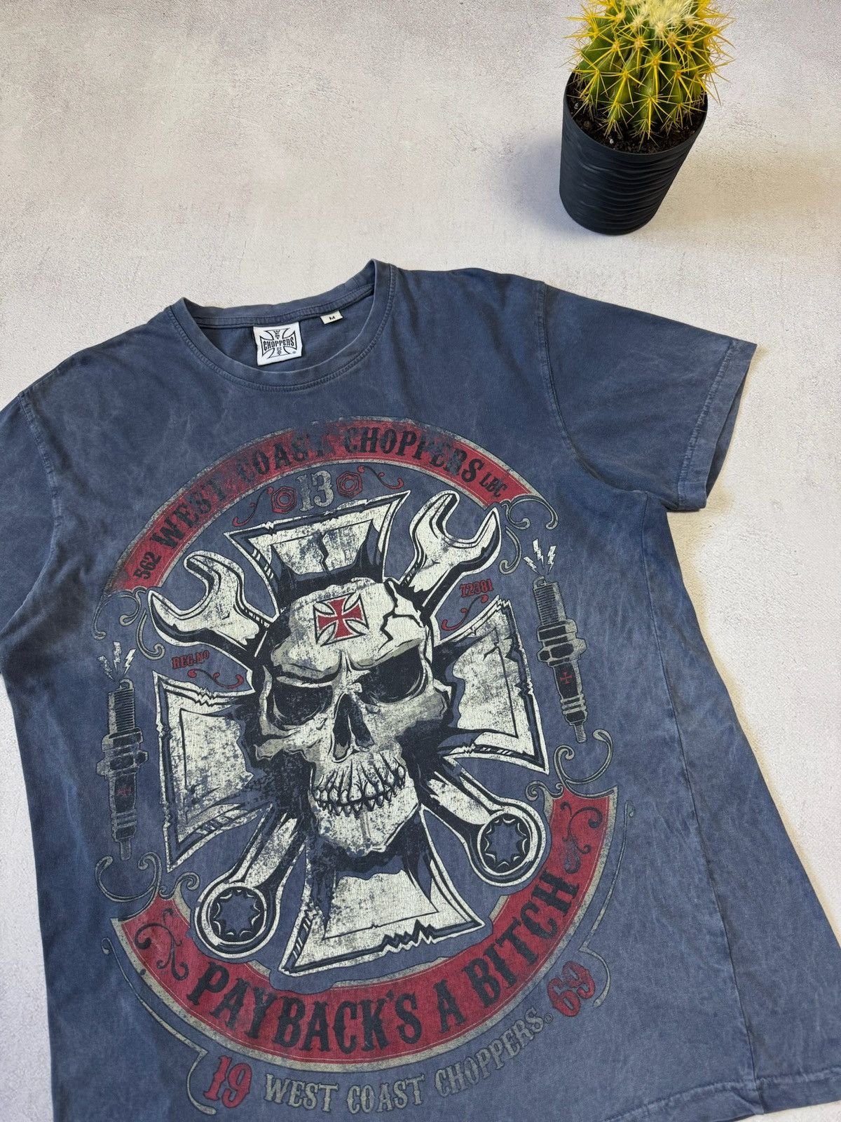 West Coast Choppers Vintage West Coast Choppers T Shirt Tee Paybacks A Bitch 90s Size US M / EU 48-50 / 2 - 3 Thumbnail