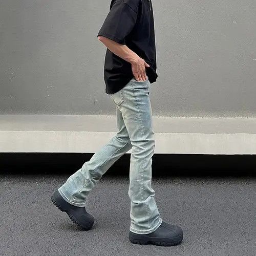 Japanese Brand Skinny Jeans Plain Vintage Flared Trousers Y2k Pockets y2k Size US 33 - 3 Thumbnail