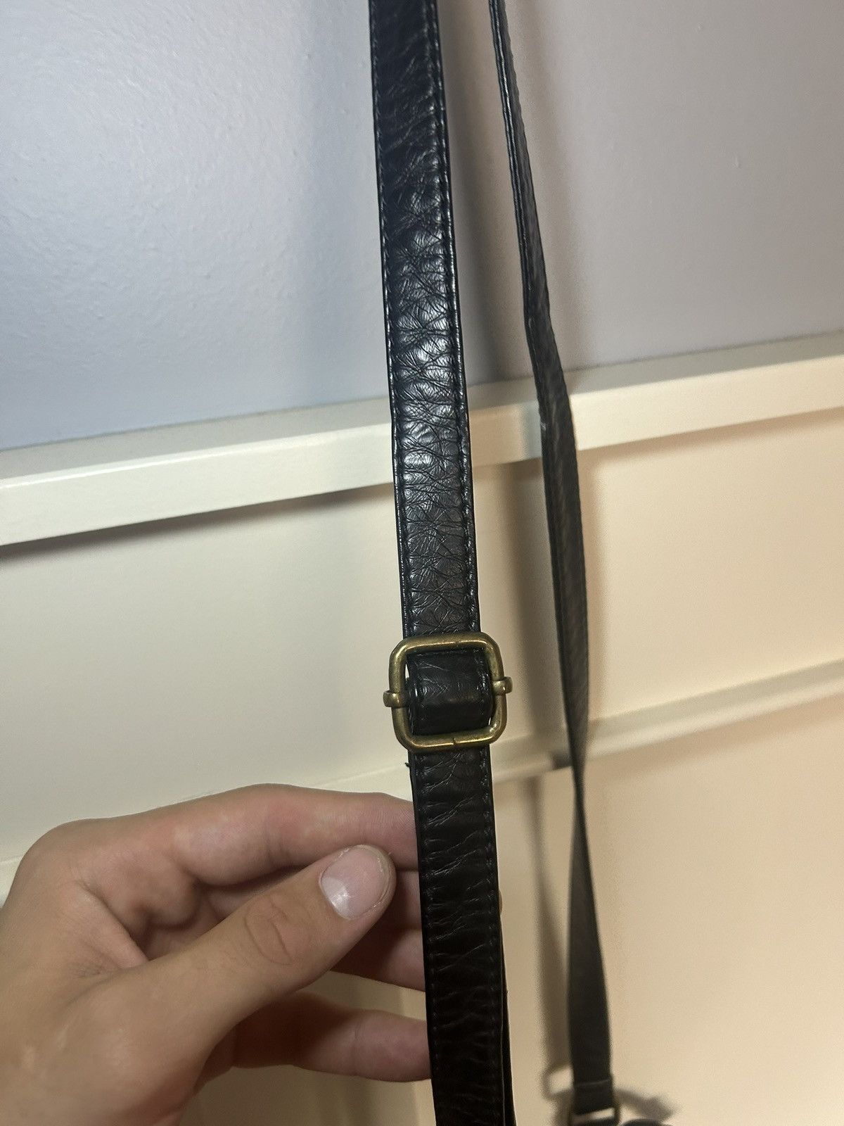 Vintage Vintage Cargo 90s leather/knit fabric crossbody shoulder bag Size ONE SIZE - 6 Thumbnail