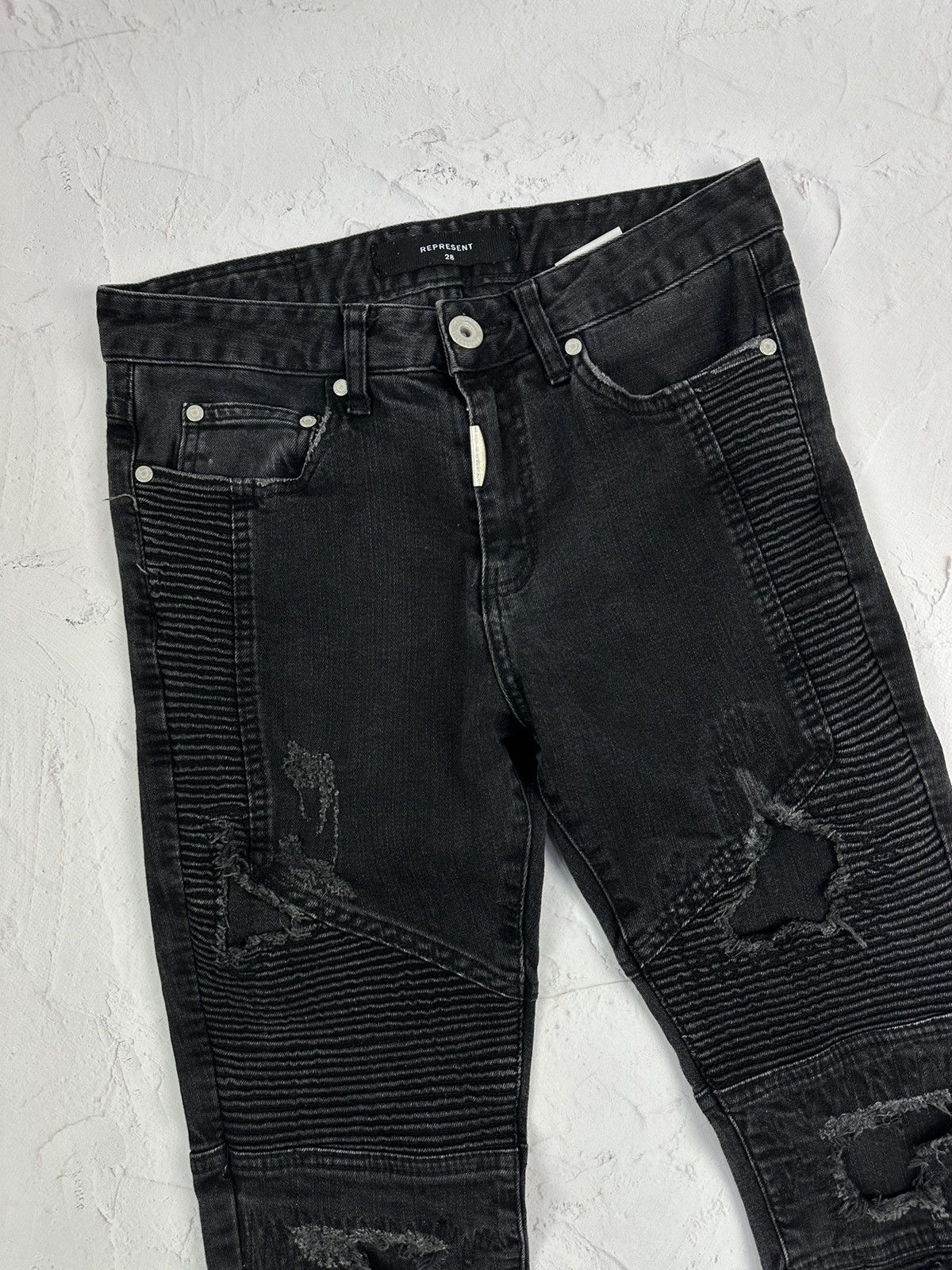 Represent Clo. Represent Biker Repairer Vintage Black Denim Size US 28 / EU 44 - 4 Thumbnail