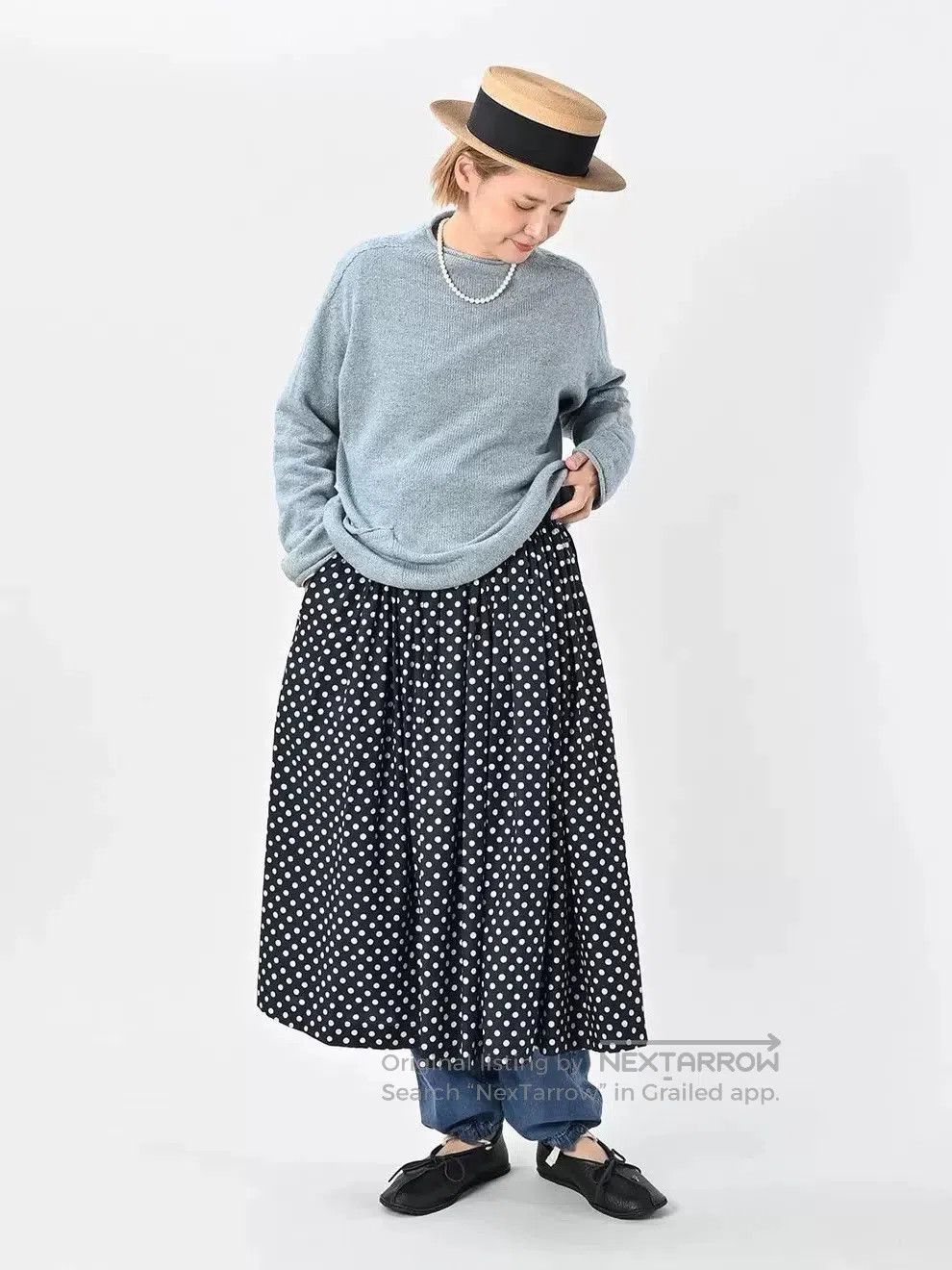 45rpm Blue Knit Sweater for Transitional Weather. Size L / US 10 / IT 46 - 4 Thumbnail