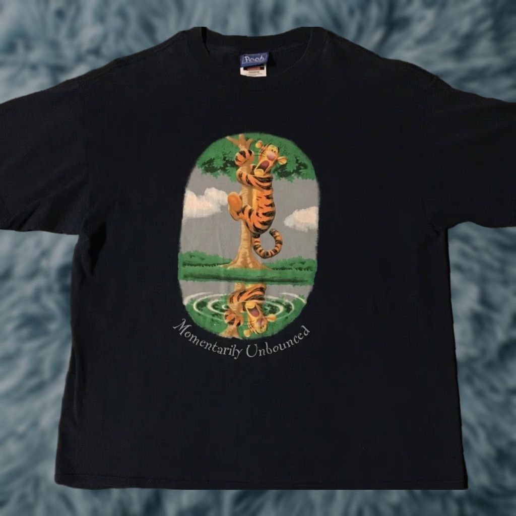 Disney VINTAGE Disney T-Shirt XL Blue 90s Pooh Mickey Minnie Grunge Cartoon Funny Retro 80s Theme Park Mens Size US XL / EU 56 / 4 - 1 Thumbnail