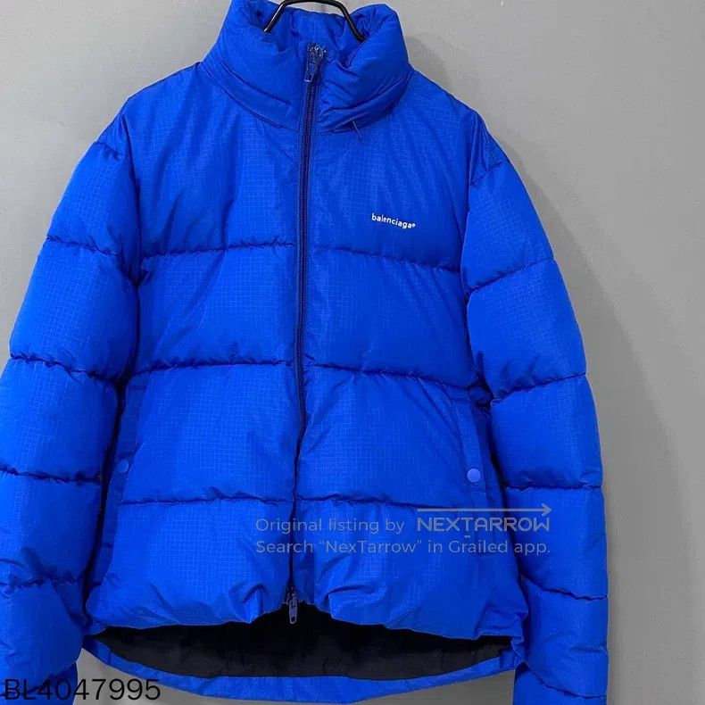 Balenciaga Klein Blue Small Logo Down Jacket