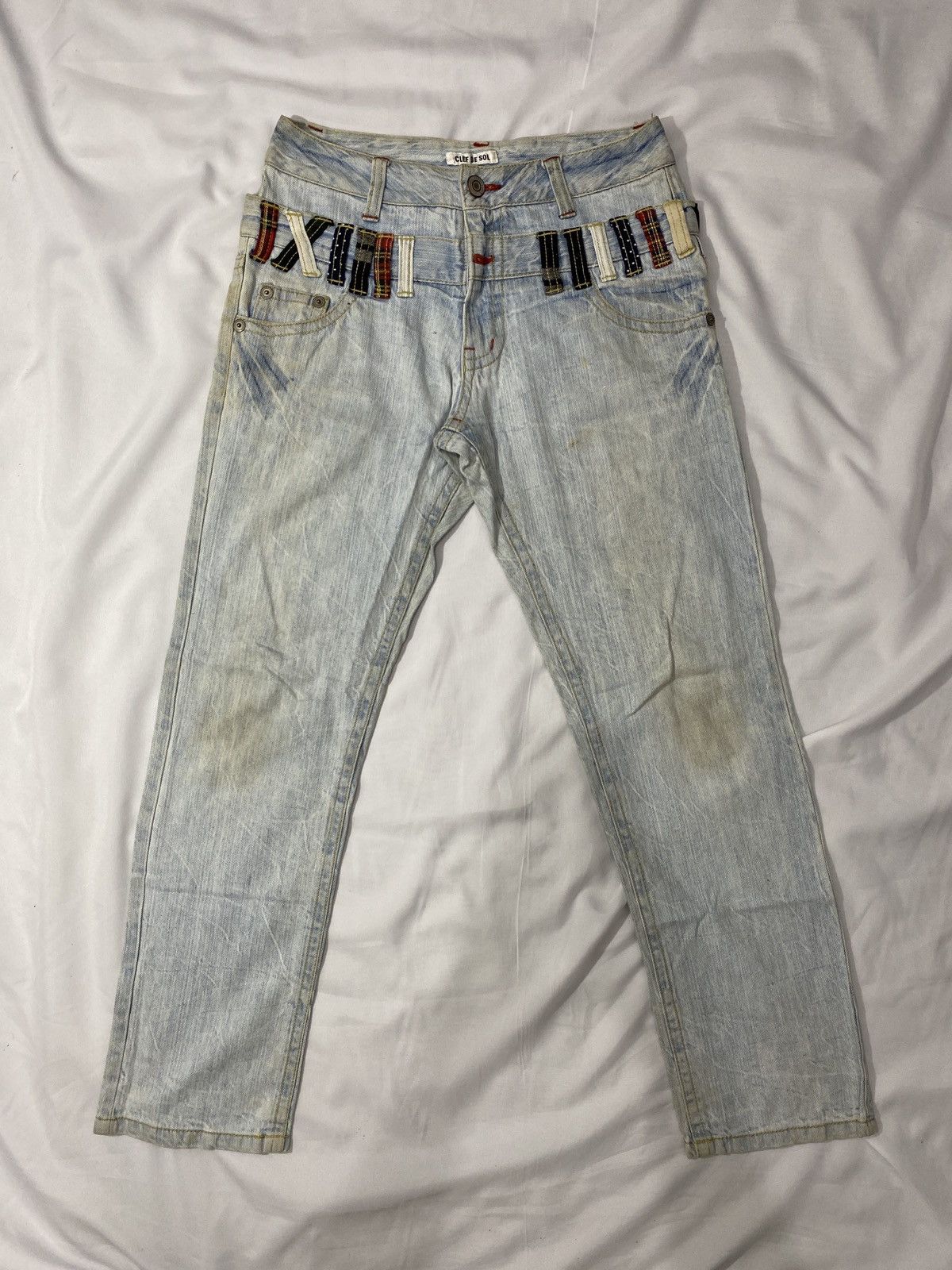 Beauty Beast Japanese Brand Clef De Sol Double Waist Mudswash Denim Size US 30 / EU 46 - 1 Thumbnail