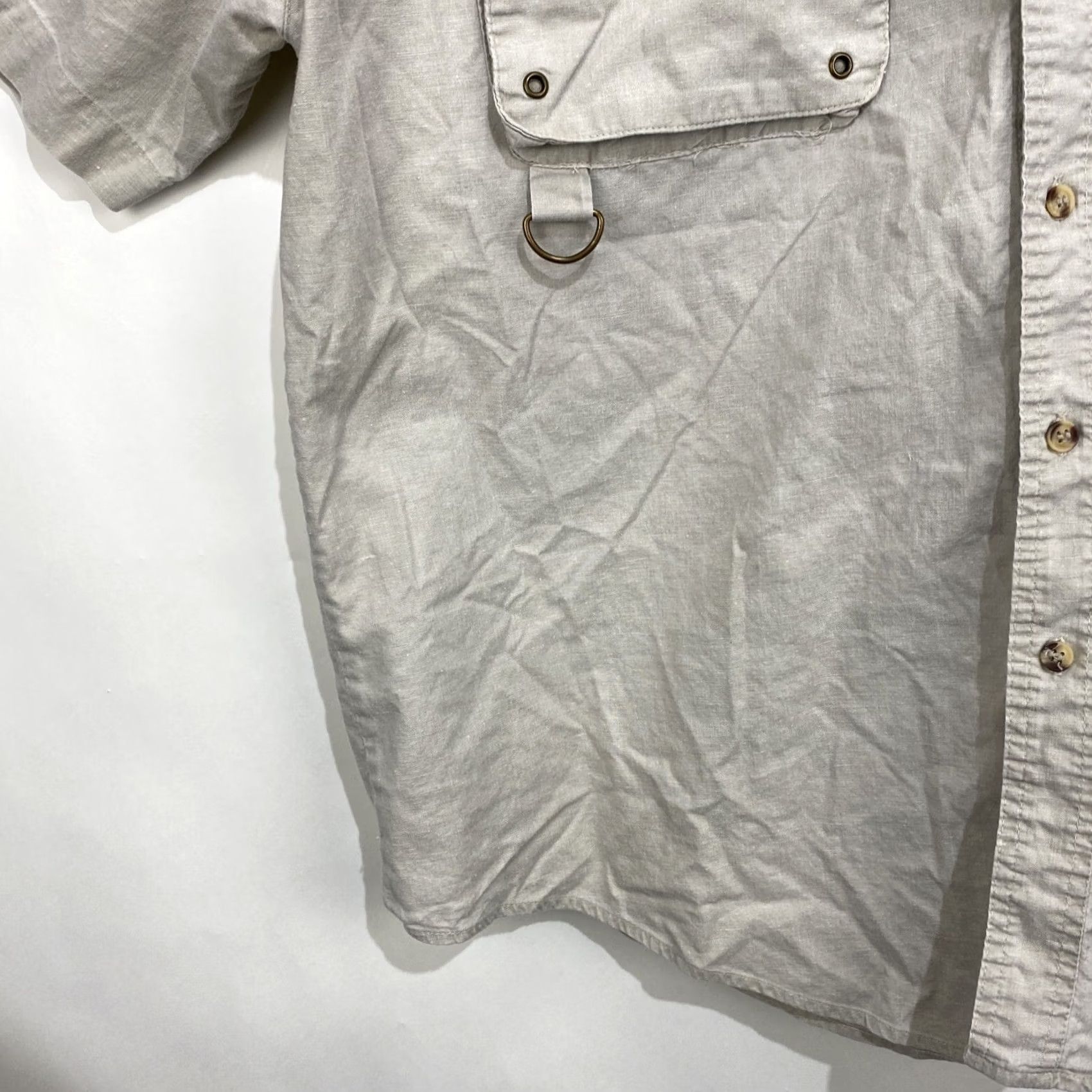 Vintage Timber Run Shirt Button-Up Short Sleeve Khaki Men’s Large Pockets Camping Fishing Sports Outdoor Regular Fit Shirt Size US L / EU 52-54 / 3 - 5 Thumbnail