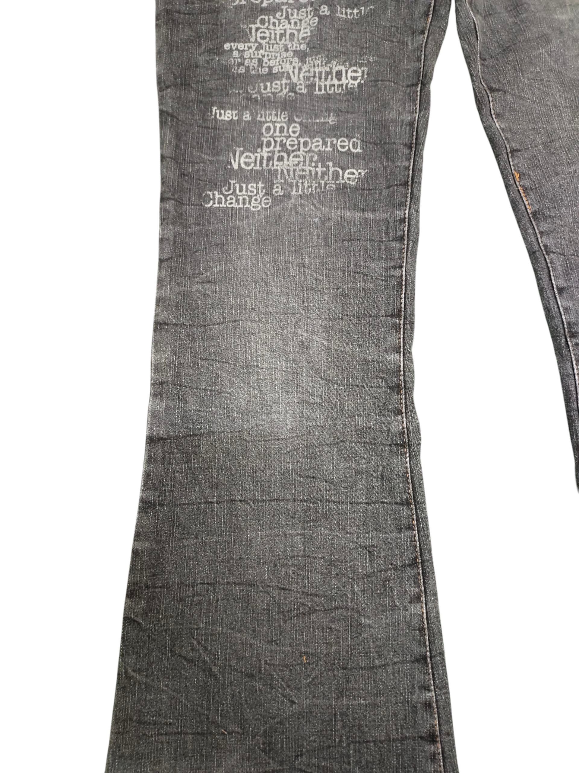 Hysteric Glamour Flare Jeans Japanese Brand Poem Printed Denim Bootcut Y2k Size US 30 / EU 46 - 5 Thumbnail