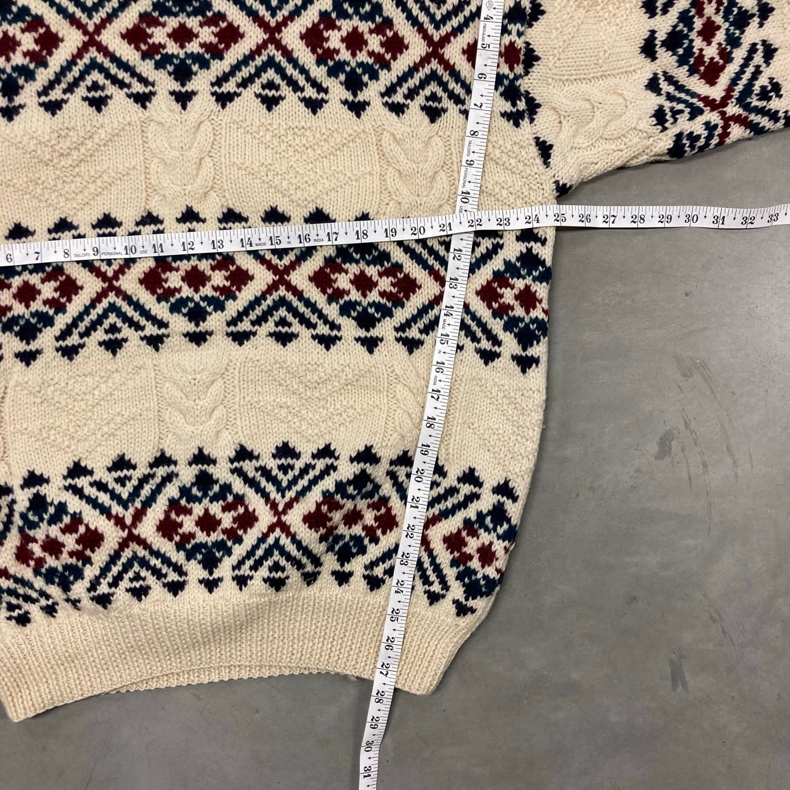 Vintage vintage striped patterned cable knit sweater Size US XL / EU 56 / 4 - 5 Thumbnail