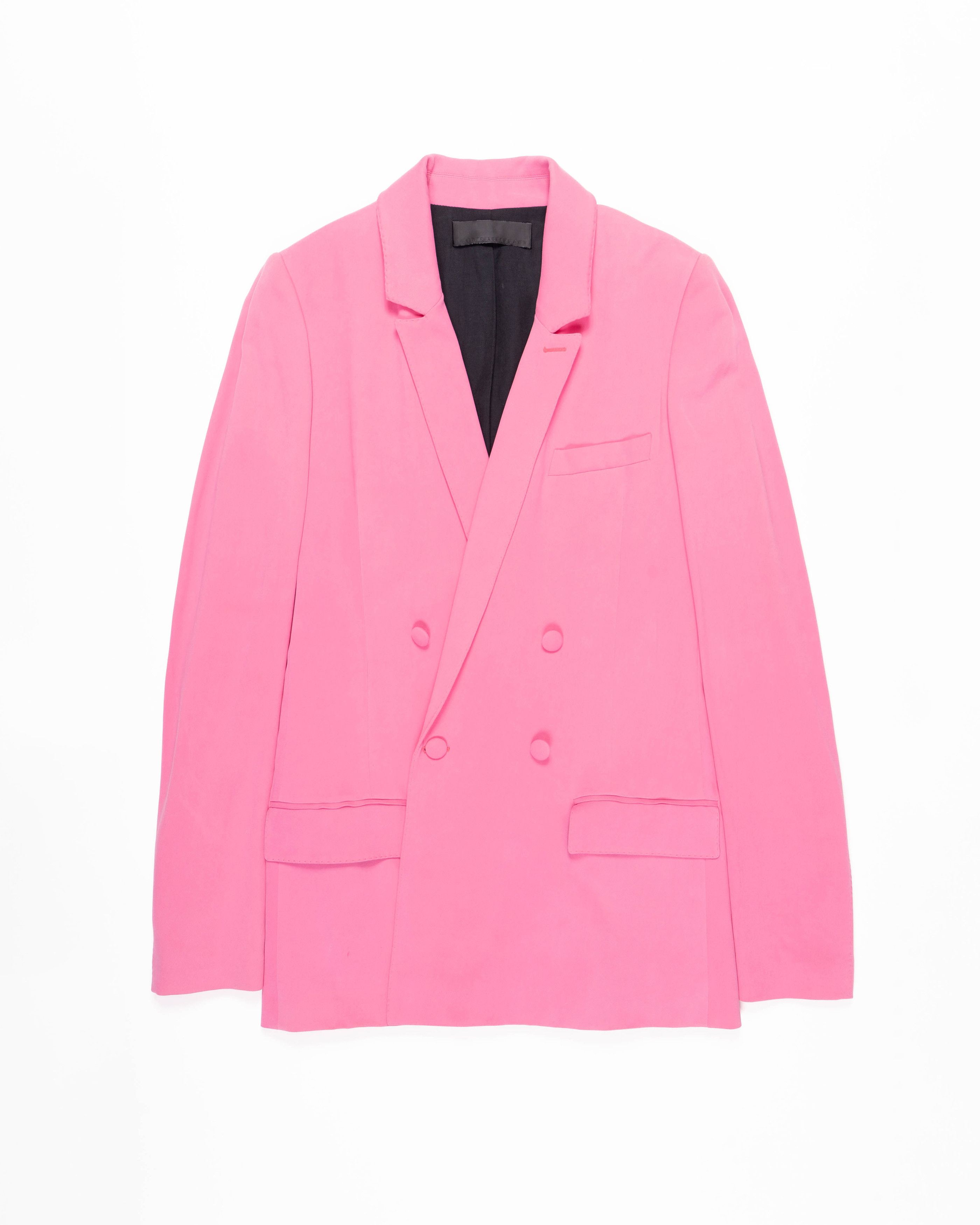 Haider Ackermann SS19 Double Breasted Blazer in Pink Viscose Size S / US 4 / IT 40 - 1 Thumbnail