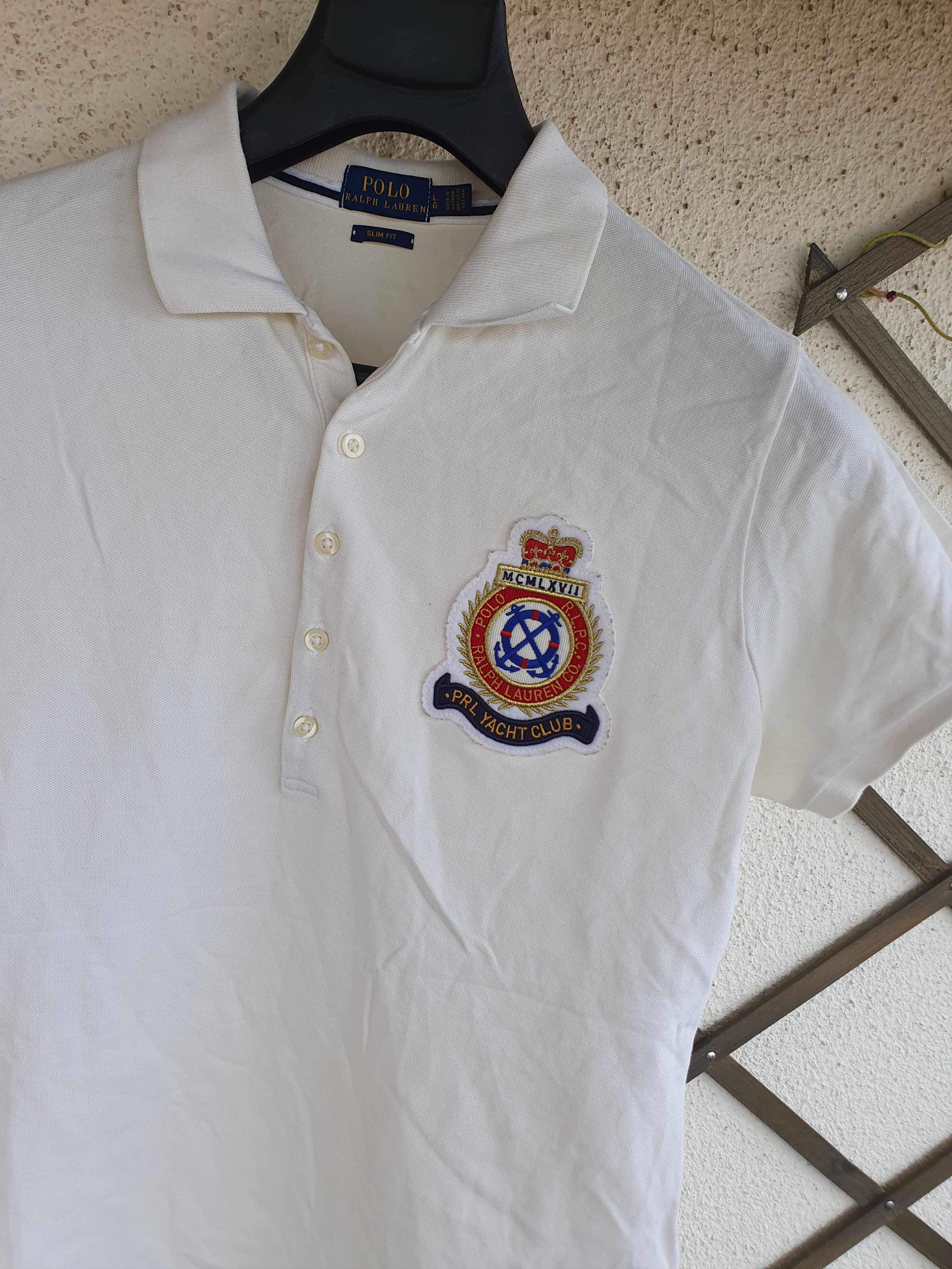 Polo Ralph Lauren Polo Ralph Lauren Slim Fit Crest Polo Shirt Yacht Club sz L Size L / US 10 / IT 46 - 3 Thumbnail