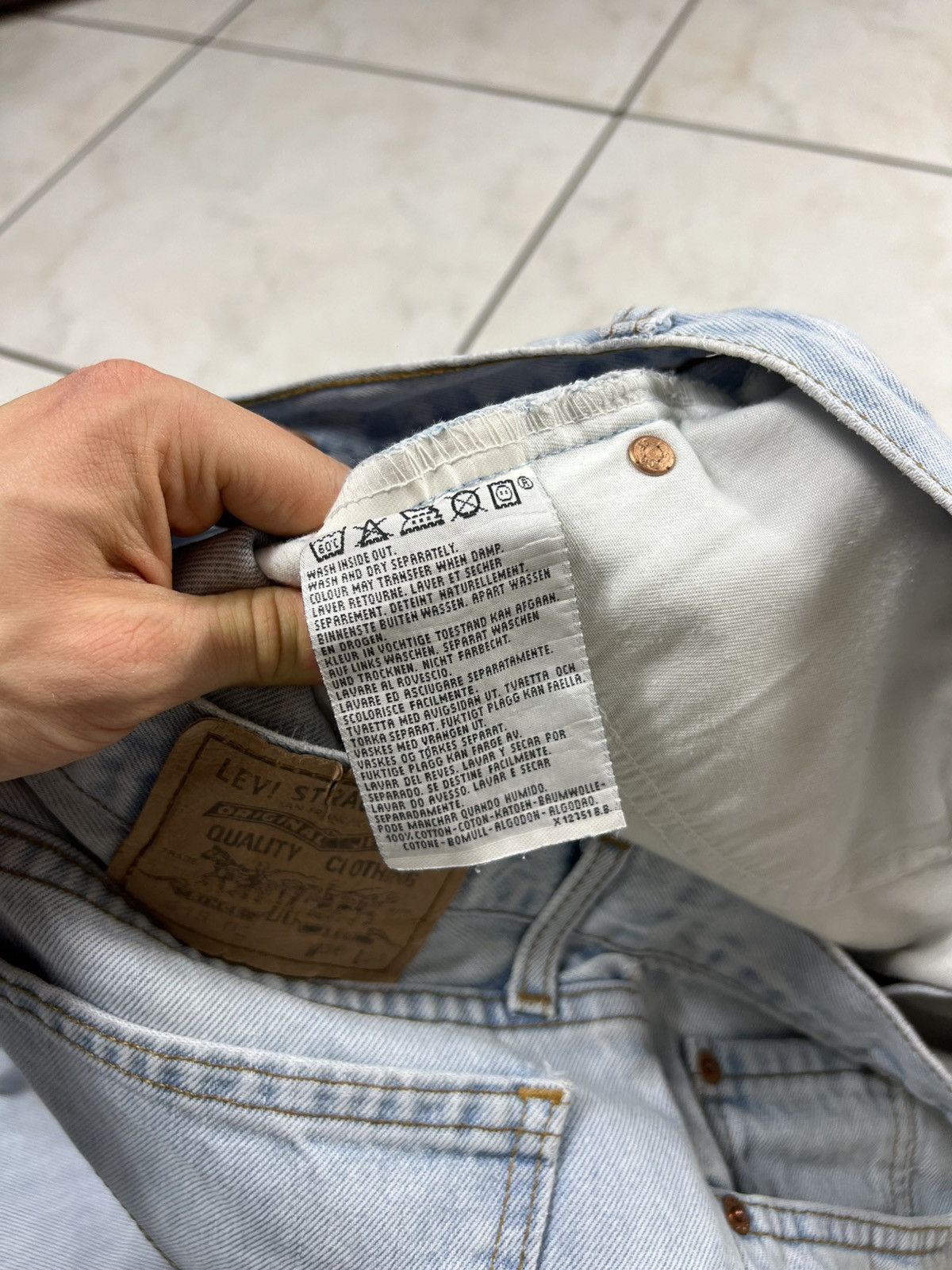 Levi's Vintage 90s Levi’s 615 02 orange tab jeans baby blue denim Size US 38 / EU 54 - 20 Thumbnail