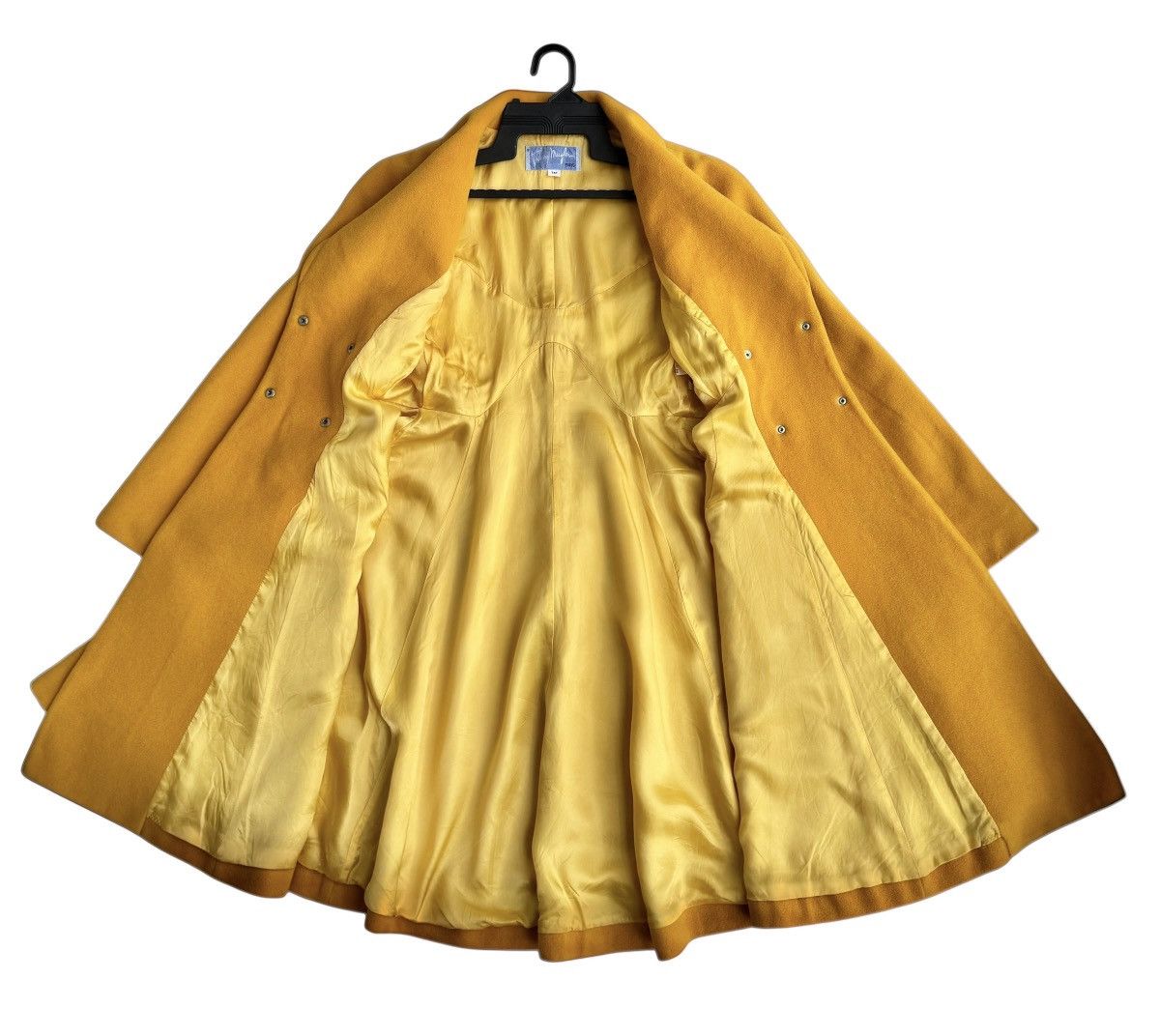 Mugler 🔥Rare Vintage 80s Thierry Mugler Mustard Yellow Wool Coat Size M / US 6-8 / IT 42-44 - 7 Thumbnail