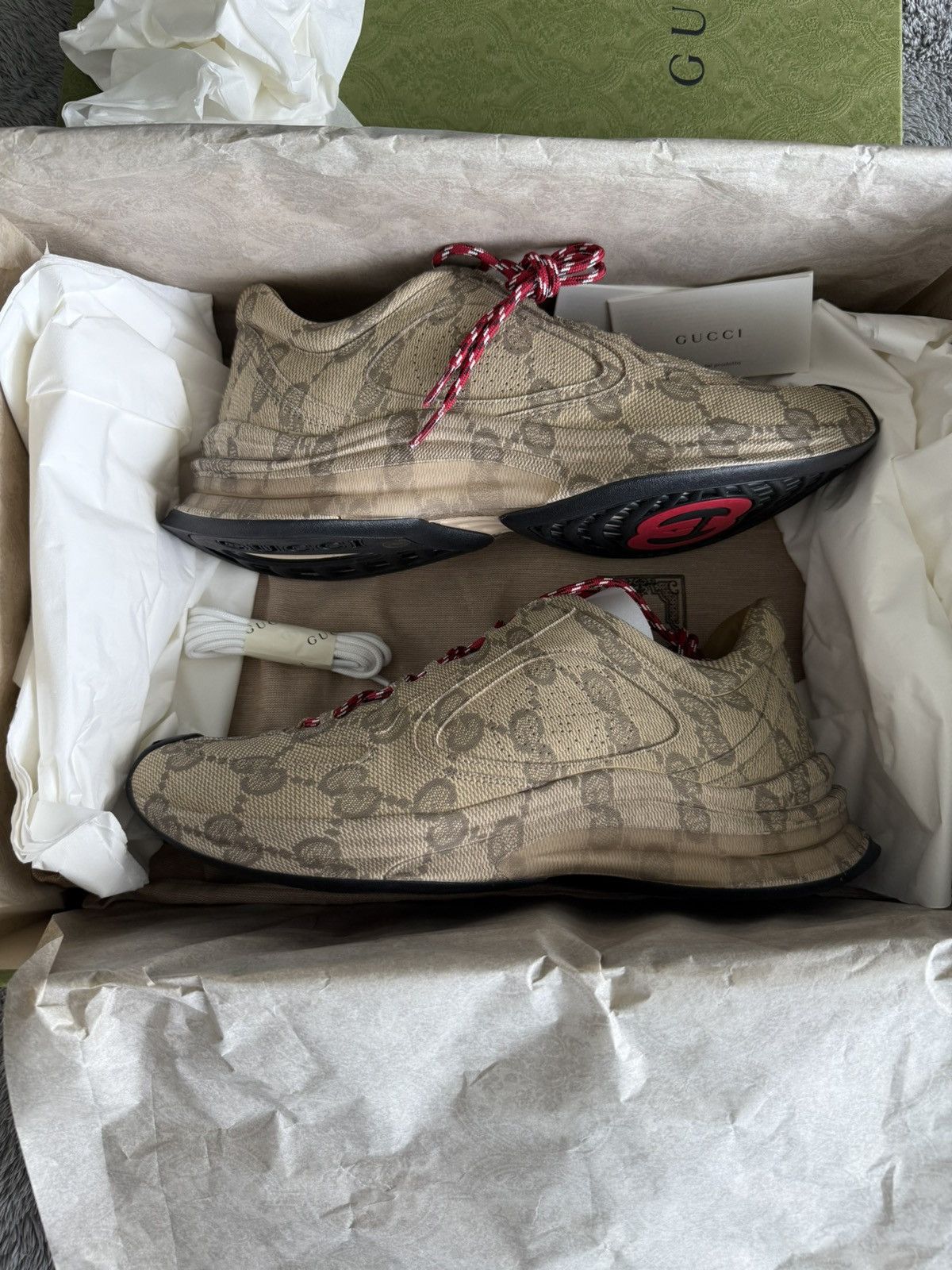 Gucci Gucci Run Sneaker Beige Ebony Monogram Size 9 US Size US 9 / EU 42 - 1 Thumbnail