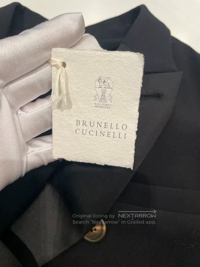 Brunello Cucinelli Brunello Cucinelli Black Wool Suit Jacket Size S / US 4 / IT 40 - 5 Thumbnail