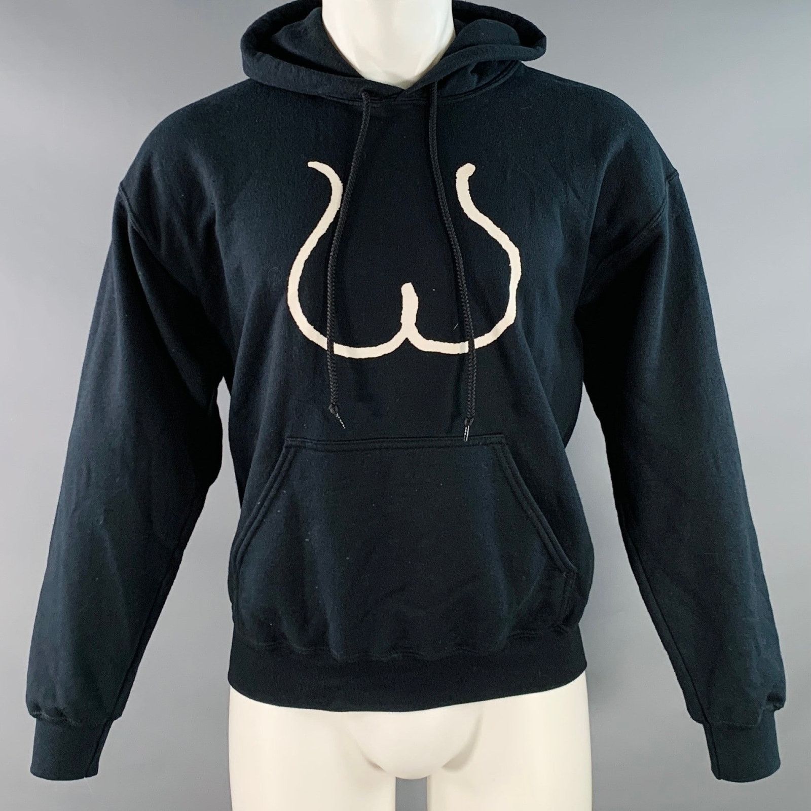 Opening Ceremony M Black White Print Cotton Blend Hooded Sweatshirt Size US M / EU 48-50 / 2 - 1 Thumbnail
