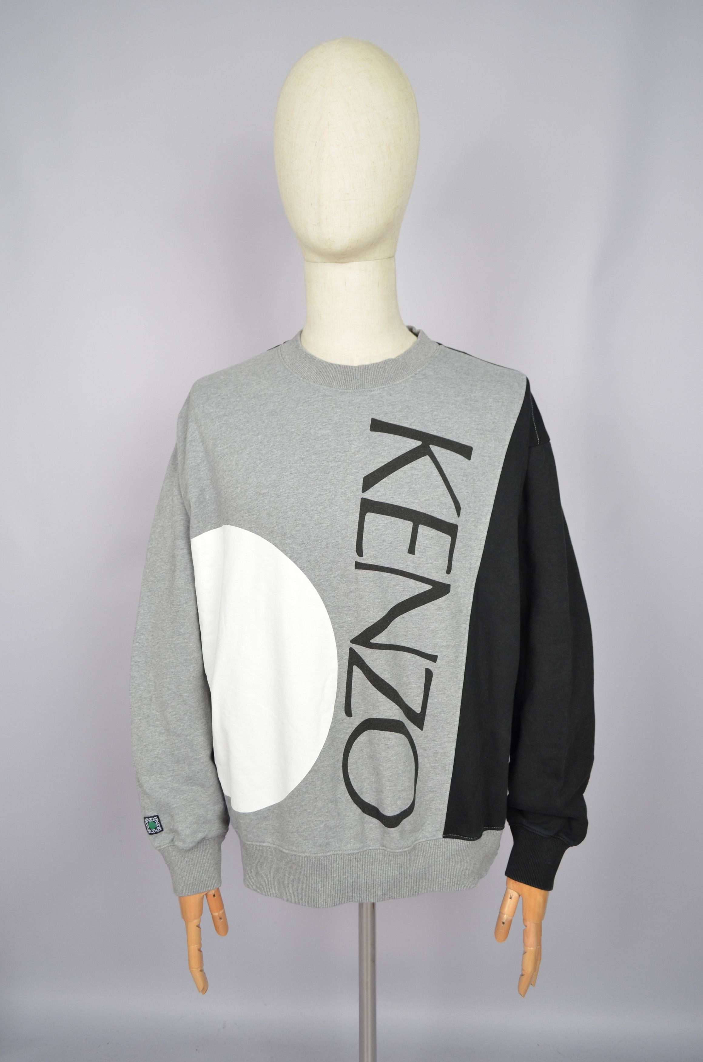 Designer × Kenzo KENZO Color Block Hoodie Dove Grey Logo Sweatshirt Designer Size US L / EU 52-54 / 3 - 9 Thumbnail