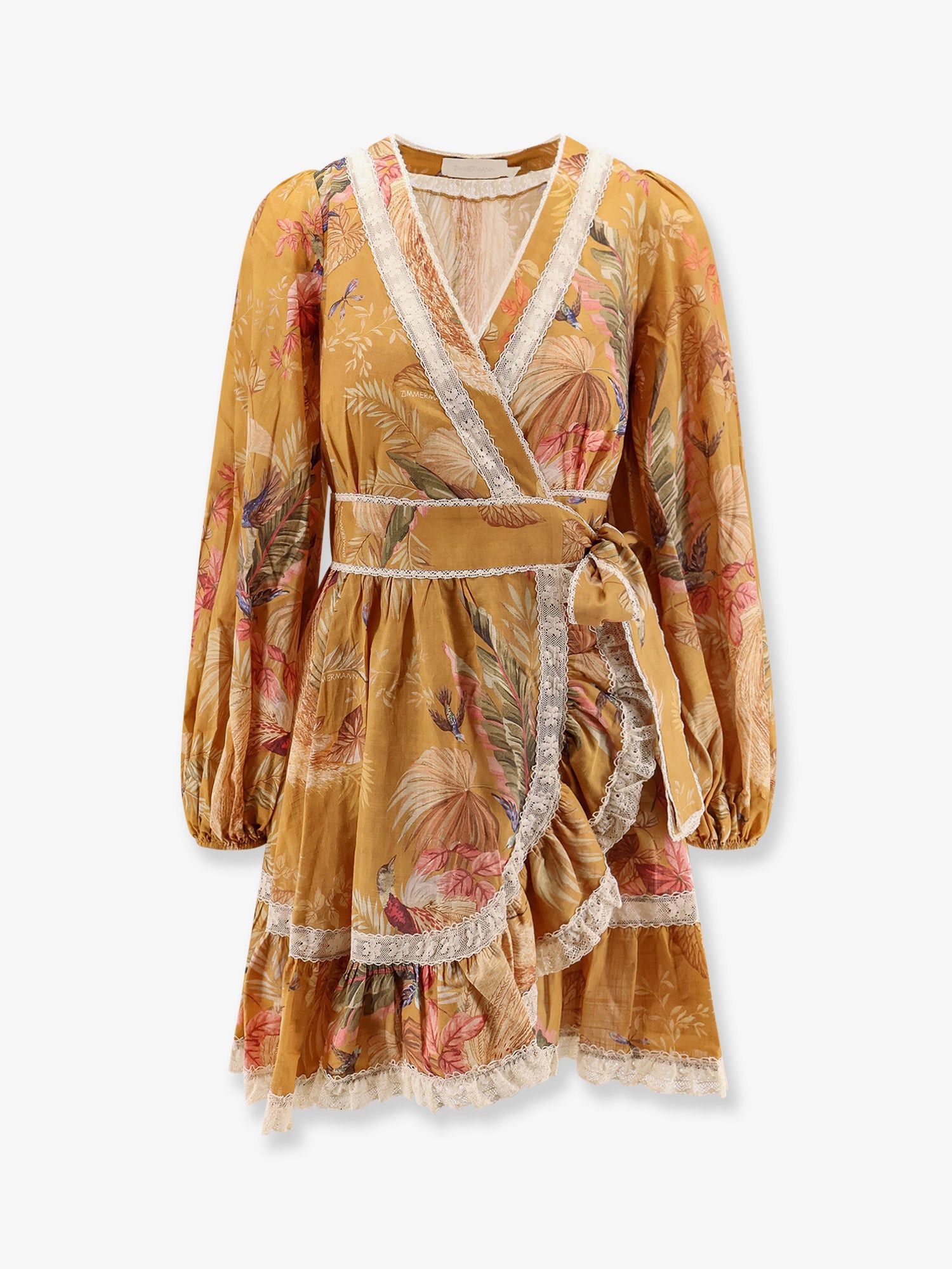Zimmermann Frill Cotton Short Dress With Floral Print Size L / US 10 / IT 46 - 1 Thumbnail