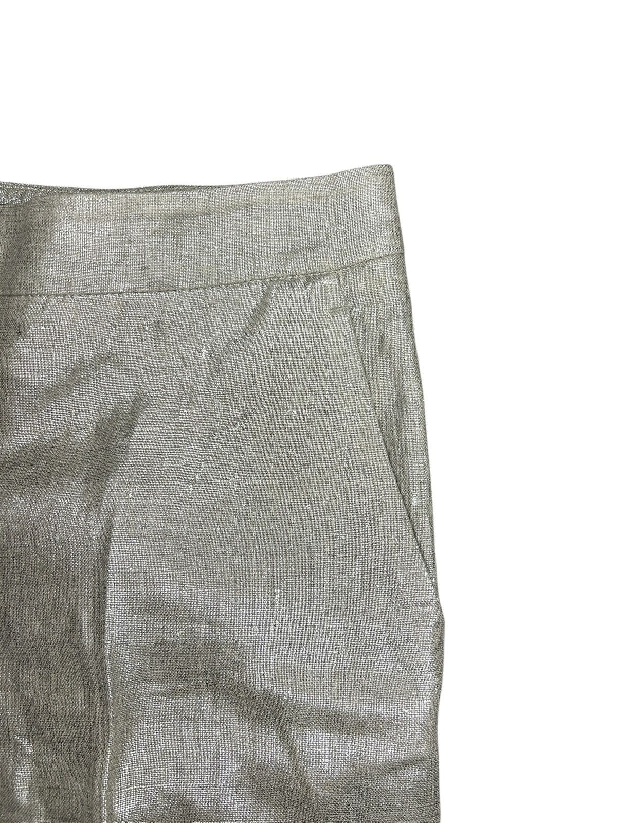 Alexander McQueen S/S 06 Gold Linen Capri Pants Size 26" / US 2 / IT 38 - 8 Thumbnail