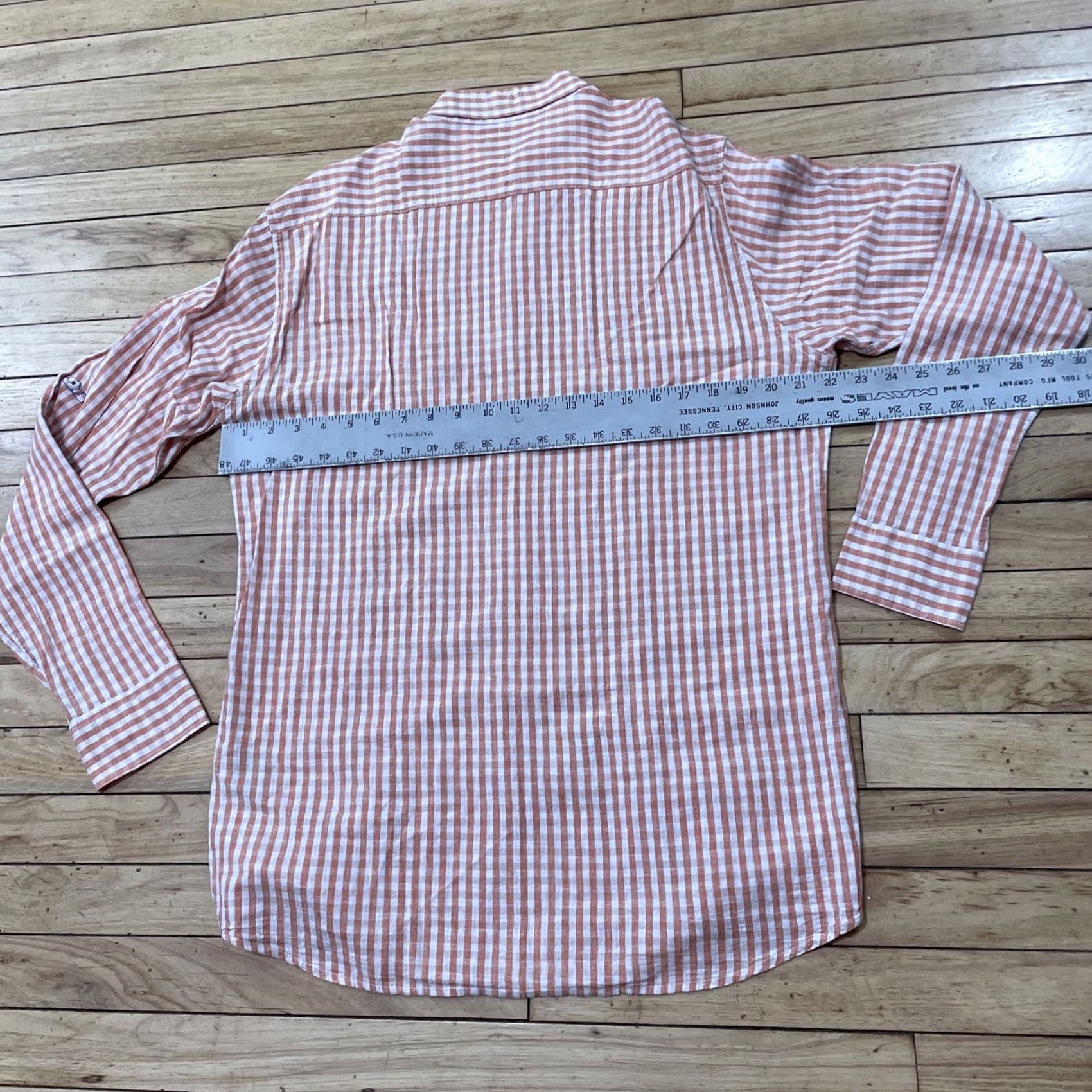 Vintage LINEA ROSSA Signature Long Sleeve Linen Shirt Men M BrightOrange Plaid Assaraf Size US M / EU 48-50 / 2 - 7 Thumbnail