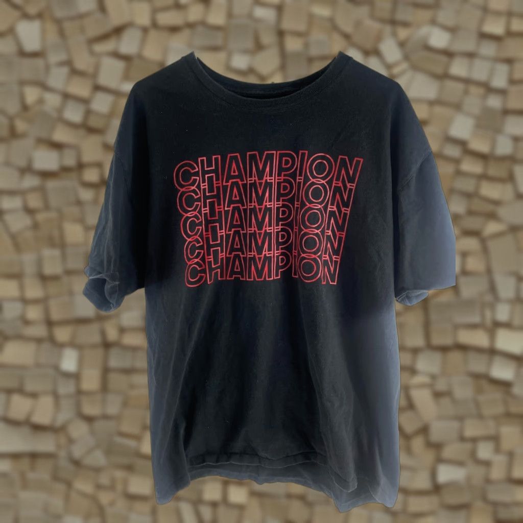Champion Champion T-Shirt Men's XL Black Red Short Sleeve Round Neck Athleticwear School Cardio Active Wear Shirt Mens Size US XL / EU 56 / 4 - 1 Thumbnail