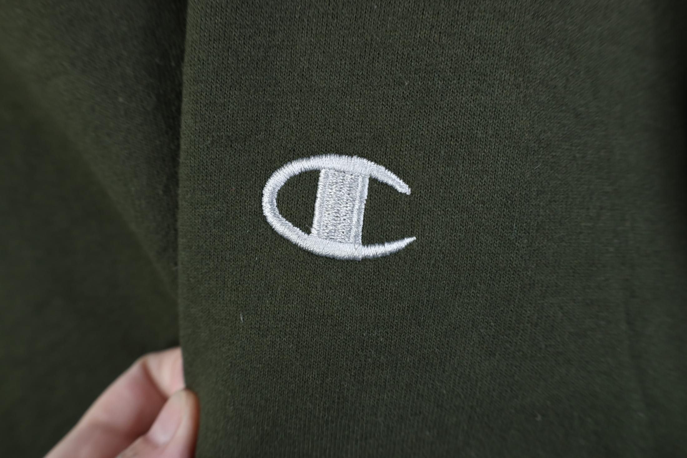 Champion Vintage Y2K Champion Logo Crewneck Sweatshirt Olive Green Size US XL / EU 56 / 4 - 4 Thumbnail