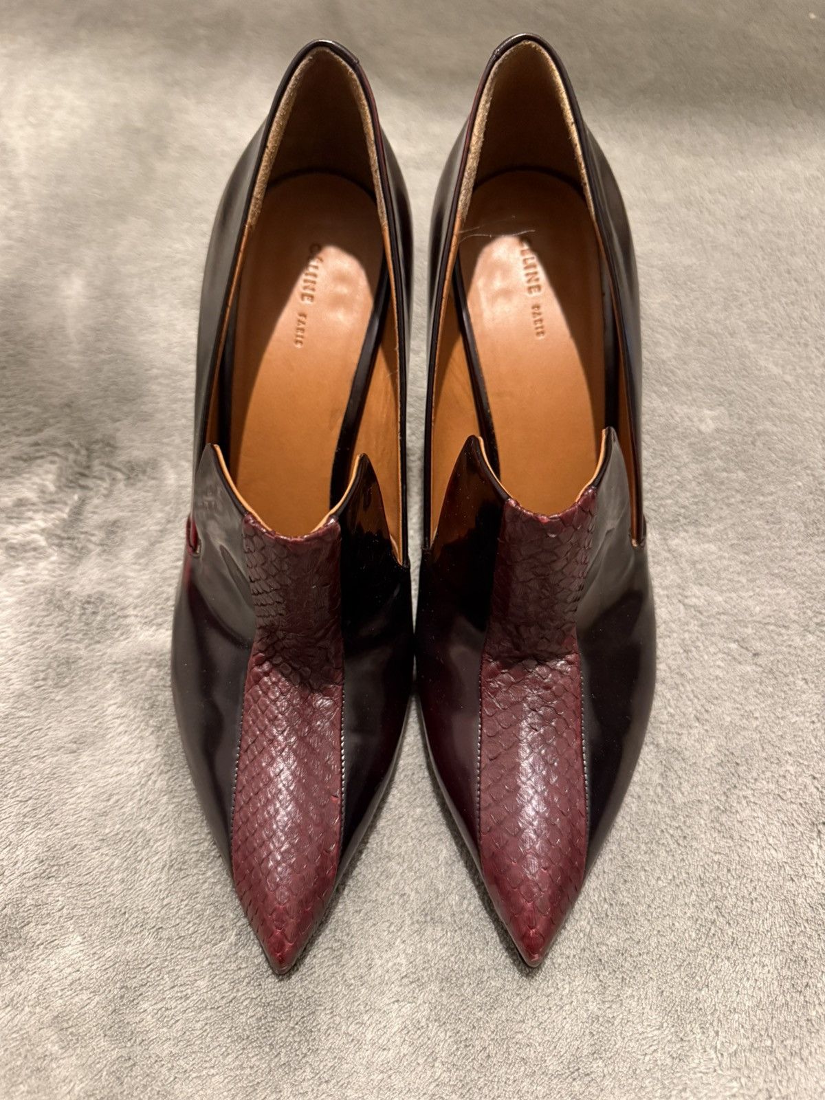 Celine Céline archive heels in pelle bordeaux e pitone. Size US 10 / IT 40 - 13 Thumbnail