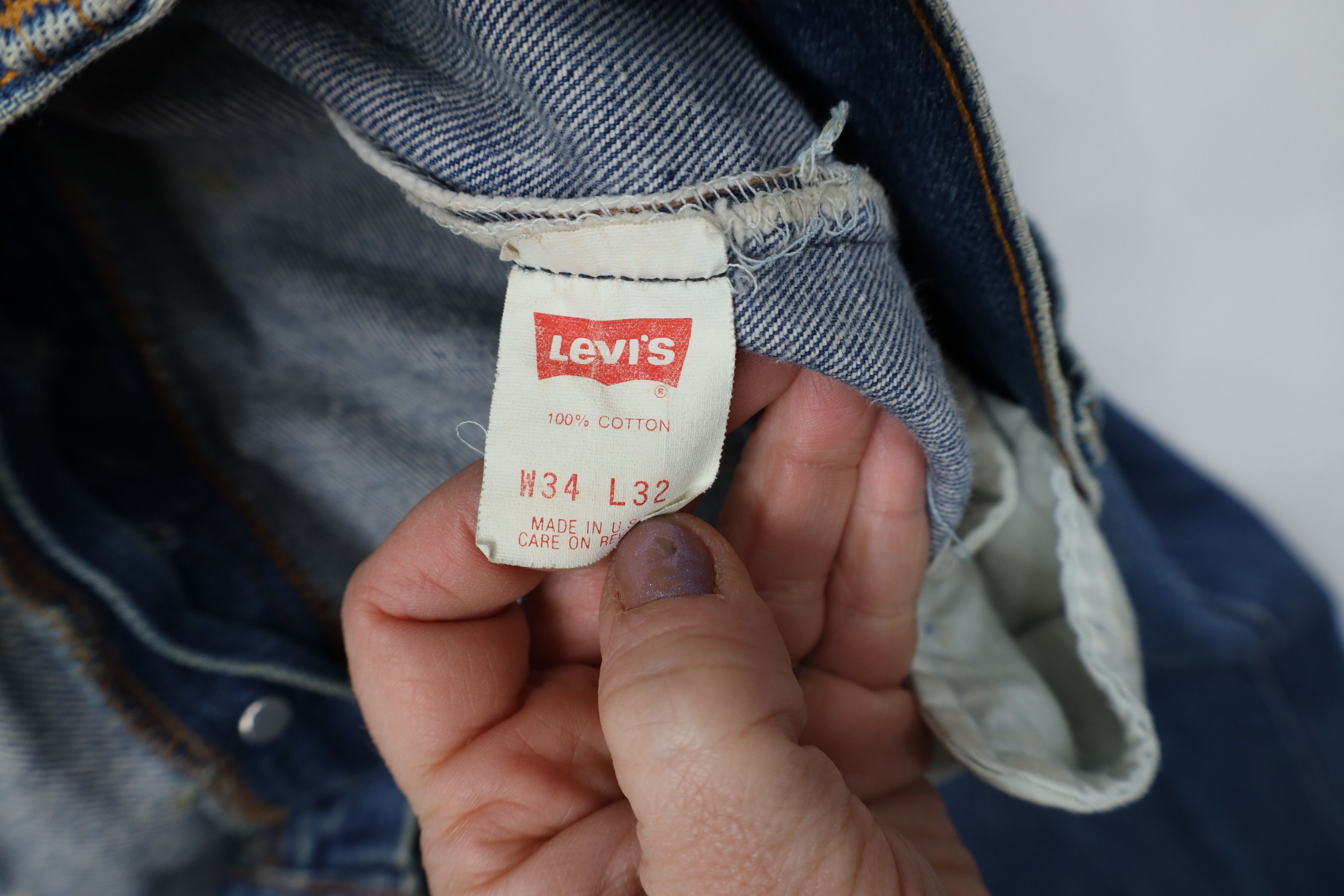 Levi's Vintage 80s Levis 501xx Button Fly Original Denim Jeans USA Size US 34 / EU 50 - 10 Thumbnail