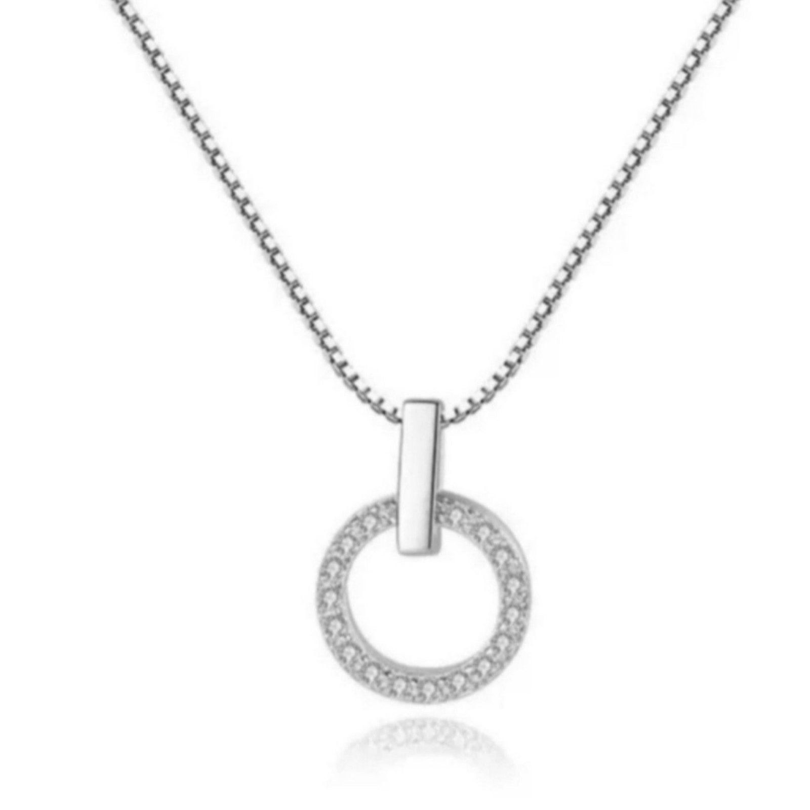 Other Circle Pendant Necklace Micro Paved 925 Sterling Silver NWT Size ONE SIZE - 12 Thumbnail