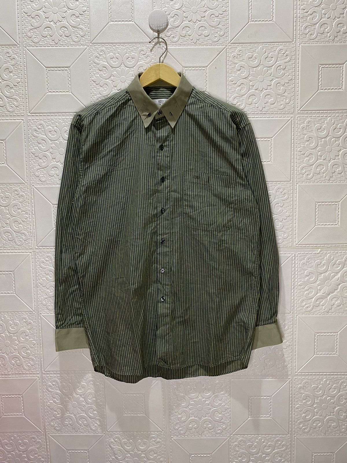 Balenciaga × Vintage Vintage Balenciaga Striped Longshirts Size US L / EU 52-54 / 3 - 1 Thumbnail